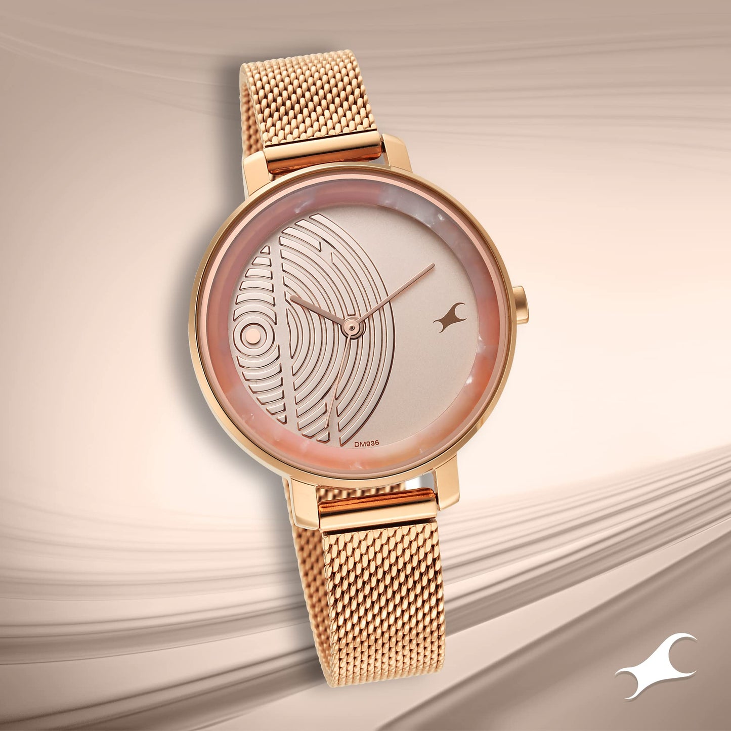 Fastrack Younique Quartz Analog Rose Gold Dial Rose Gold Stainless Steel Strap Watch for Girls - NS6278WM01