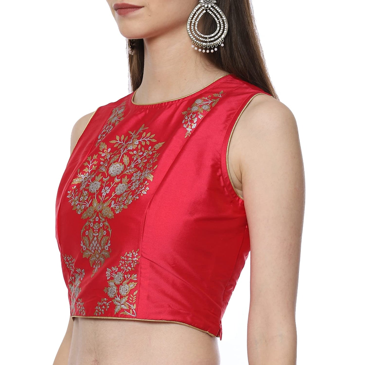BIBA WOMEN PRINTED FLARED SALWAR KURTA DUPATTA(SKDFESTIVE 8249_FUCHSIA_32)