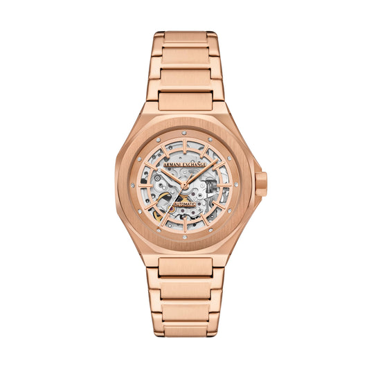 Armani Exchange NA Rose Gold Automatic Stainless Steel Watch AX4619