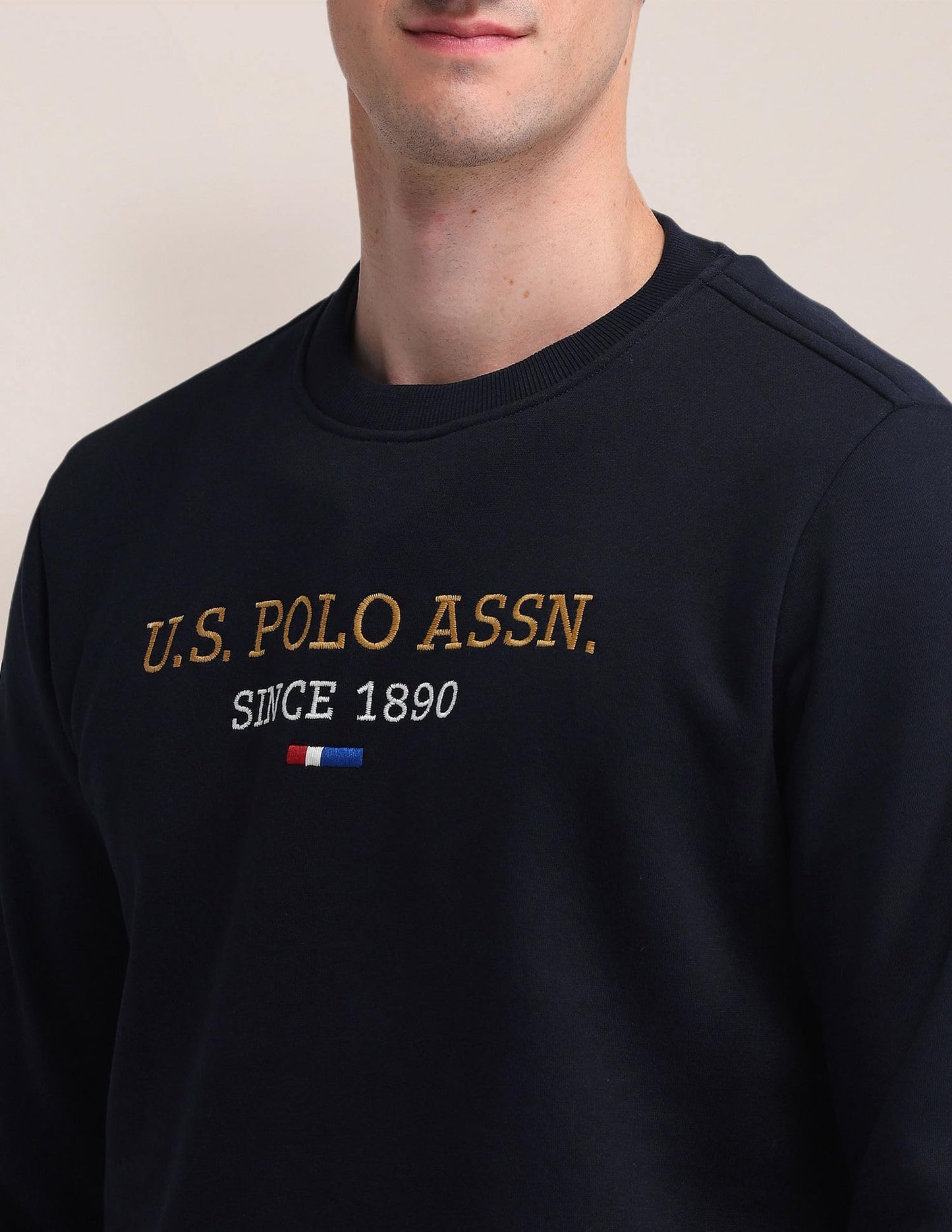 U.S. Polo Assn. Men's Cotton Crew Neck Sweatshirt (USSWS4158_Blue