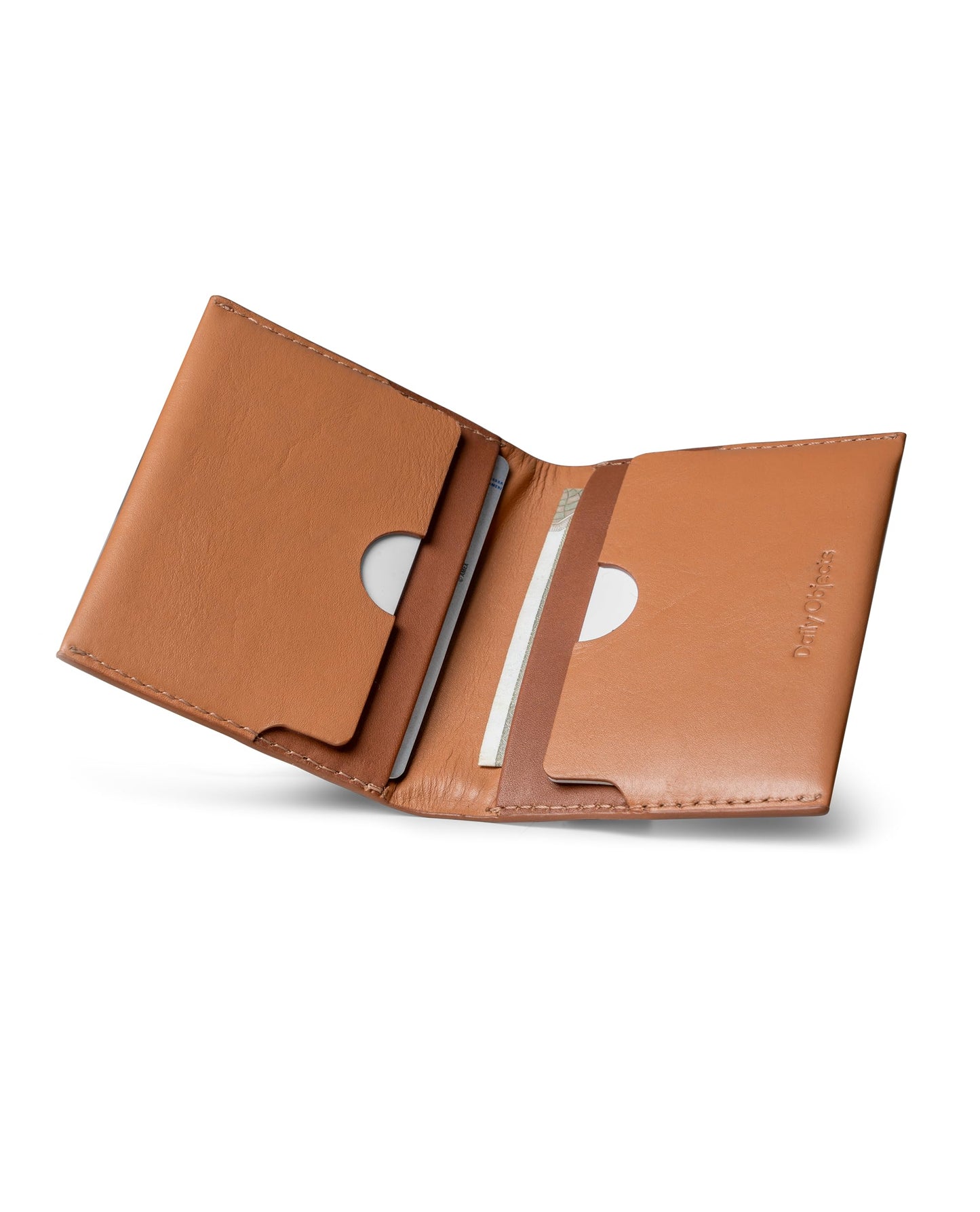 DailyObjects Tan Even Bi-Fold Card Wallet | Men | Premium Design | Full-Grain Leather | Gents Wallet Branded | Handcrafted | Guys| Card Holder | Dedicated Sleeve| 4 Card Slots| Dual-Tone Colourways