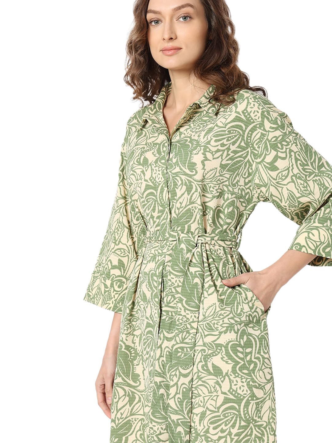 Vero Moda Women's Polyester Classic Above The Knee Dress (10318030- Birch Cream