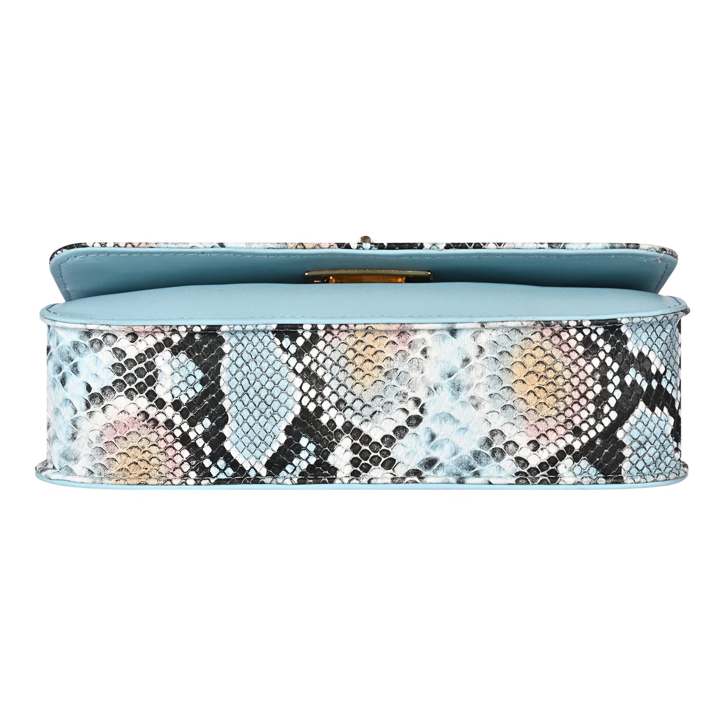 Pramadda Pure Luxury LUXE Sling Bags for Women Stylish | Ready To Go Trendy Side Crossbody Shoulder Sling Purse for Girls | Snake Print, Solids, Top Grain Texture Vegan Leather. (Snake Blue)