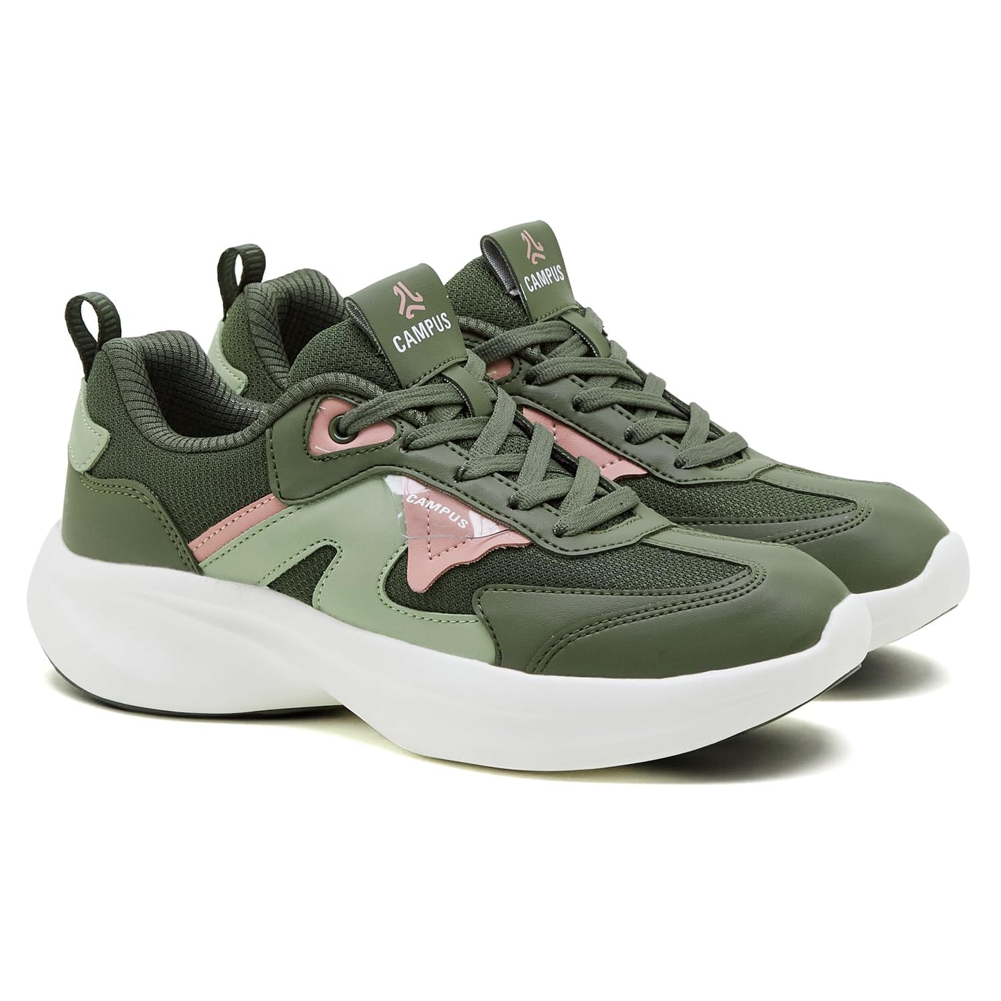 Campus Women's FILT Olive/Pista GRN Sneakers - 5UK/India 1 Pair