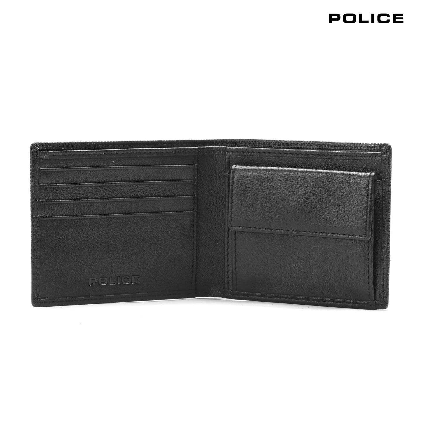 Police Branded Wallet for Men Leather Original | Premium Coin Wallet for Men Stylish Genuine Leather Gents Purse with 4 Credit Card Holder Slots | 2 Slip-in Pockets | Ideal Diwali Gifts -Black