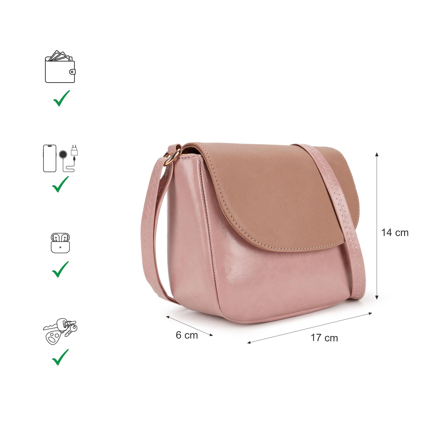 Fastrack Textured Sling Bag for Women, Girls & Ladies | Stylish Trendy Sling Bag | Sling for Casual Carry