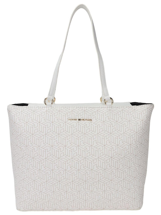 Tommy Hilfiger Logo Beige Pu Tote Bag