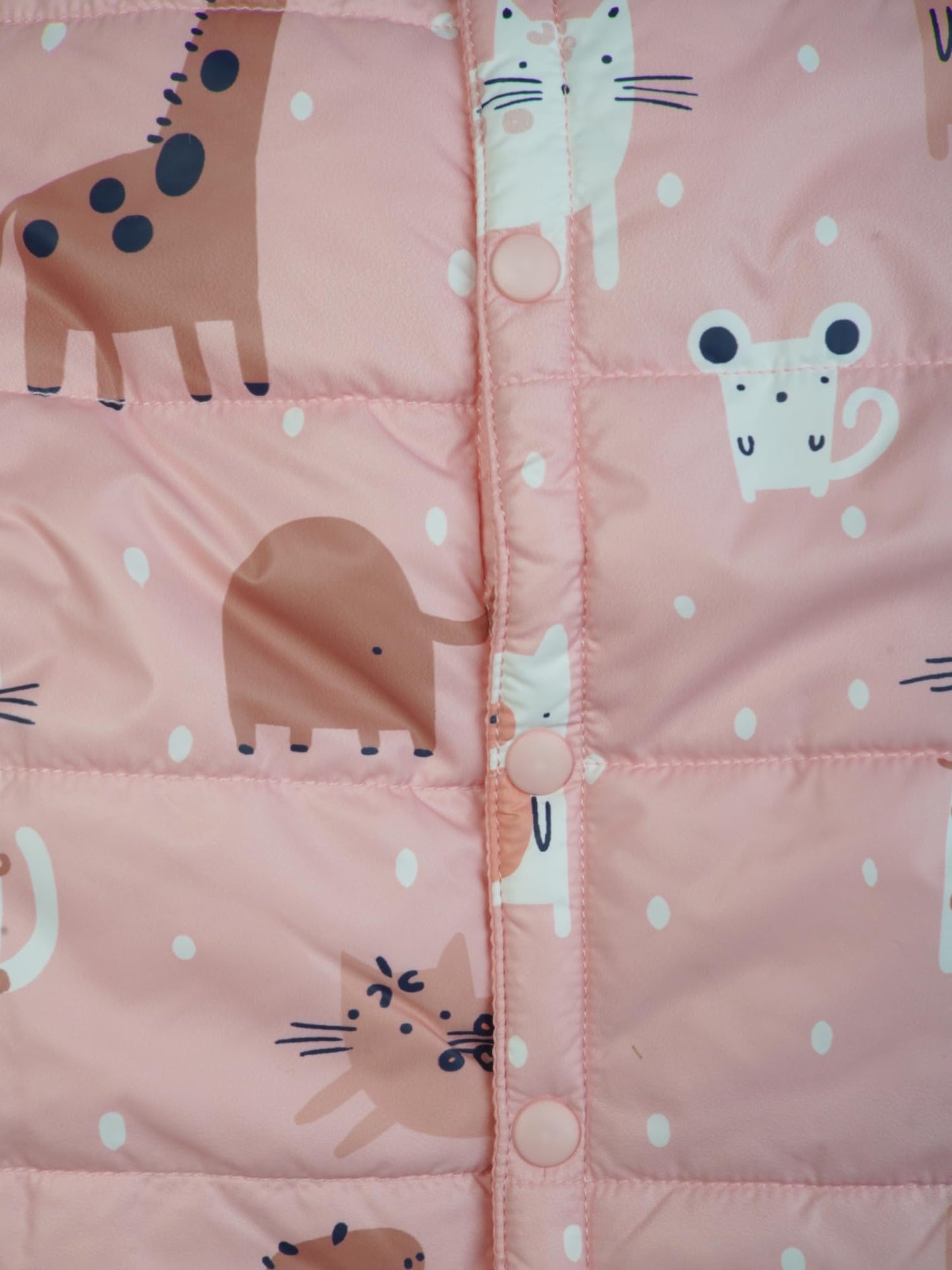 BODYCARE Girls Polyester Standard Length Quilted Winter Jacket| Full Sleeves| V Neck Pink (6-12M)