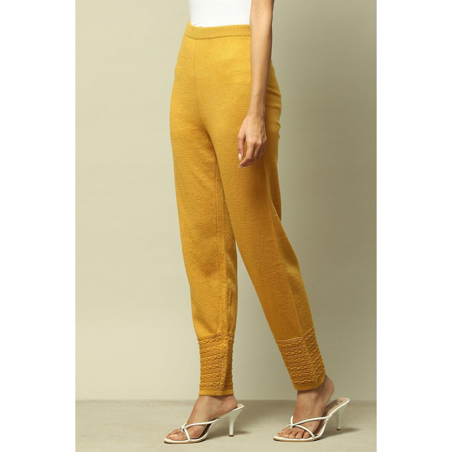 Rangriti Women's Straight Pants (WNTRWR18906AW23MUST_Yellow