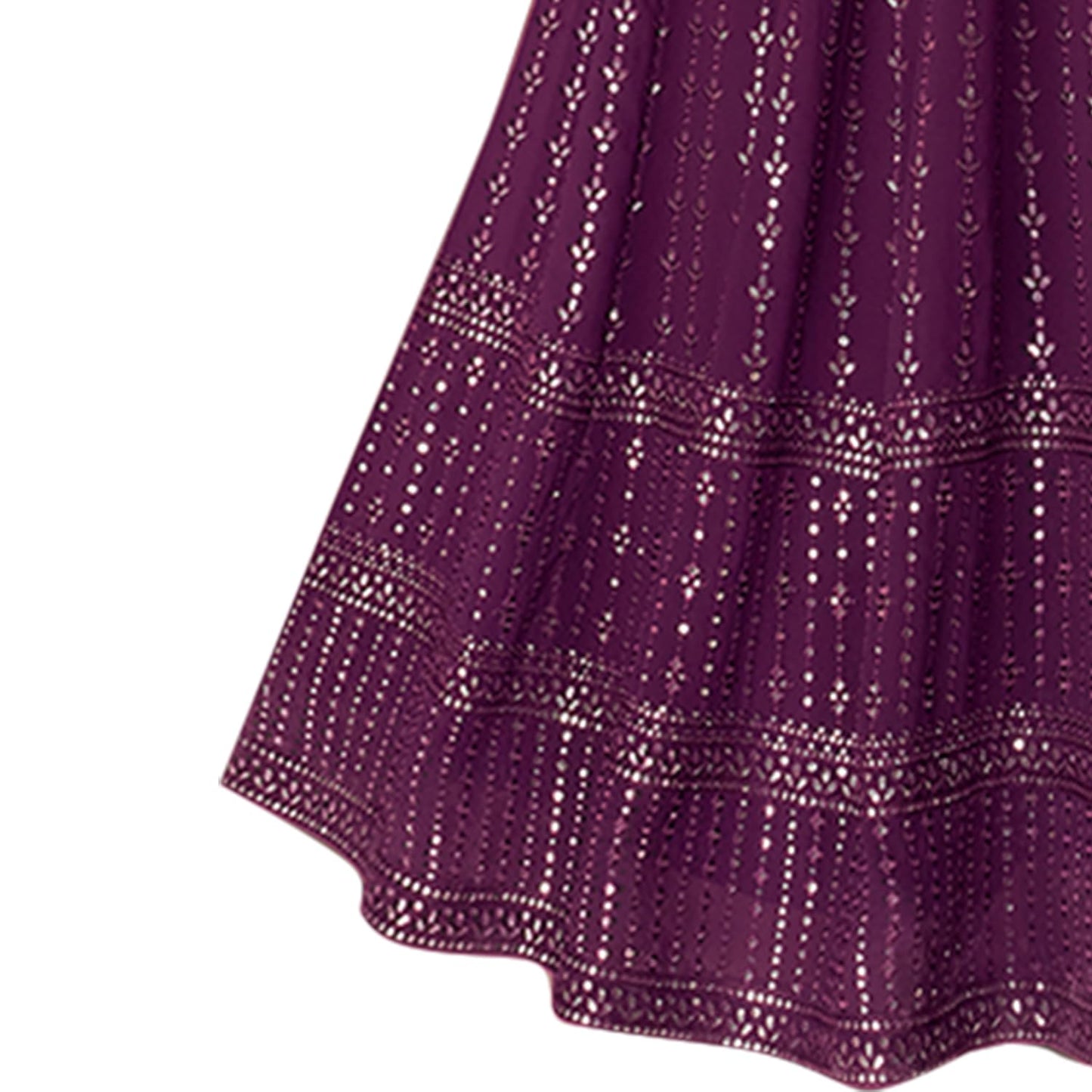 Uday Enterprise Women Faux georgette With Soft Silk Semi stitched Embroidery and Sequence Work Purple Color Designer Gown