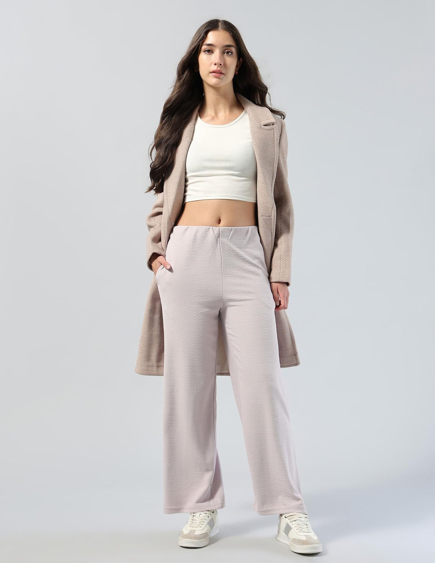 U.S. Polo ASSN. Textured Straight Fit Lounge Trousers (UWAW25TRO156_Pink_30)