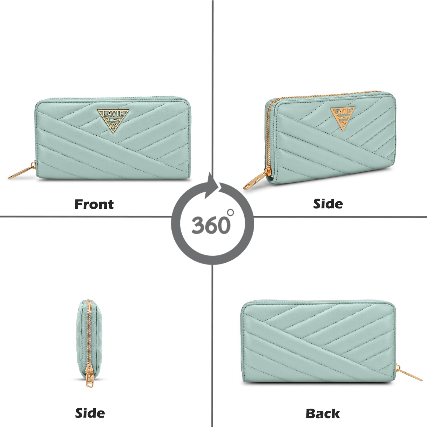 Lavie Signature Women's Quilt Berlin Zip Around Wallet |Gift for Women