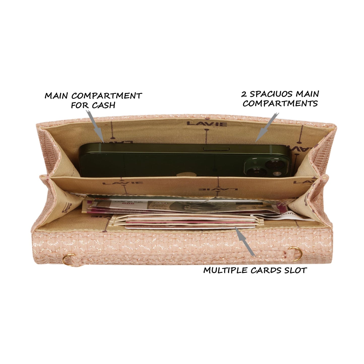 Lavie Women's Spark Ava Envelope Clutch | Ladies Purse Handbag