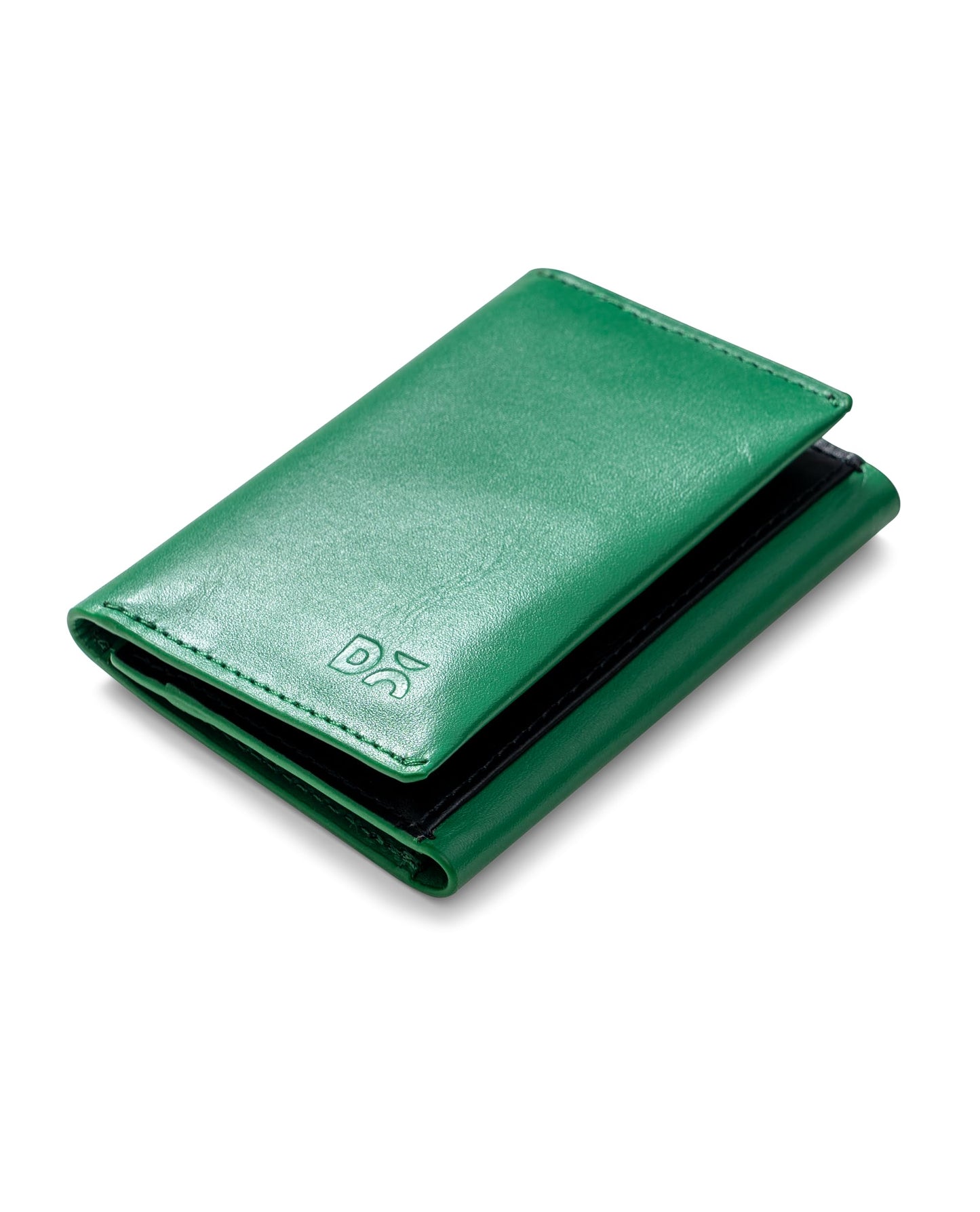 DailyObjects Green Even Wrap Card Wallet | Men Women | Premium Design | Full-Grain Leather | Handcrafted | Card Holder | 8 Cards Slots | Dual-Tone Colorways | Magnetic Closure