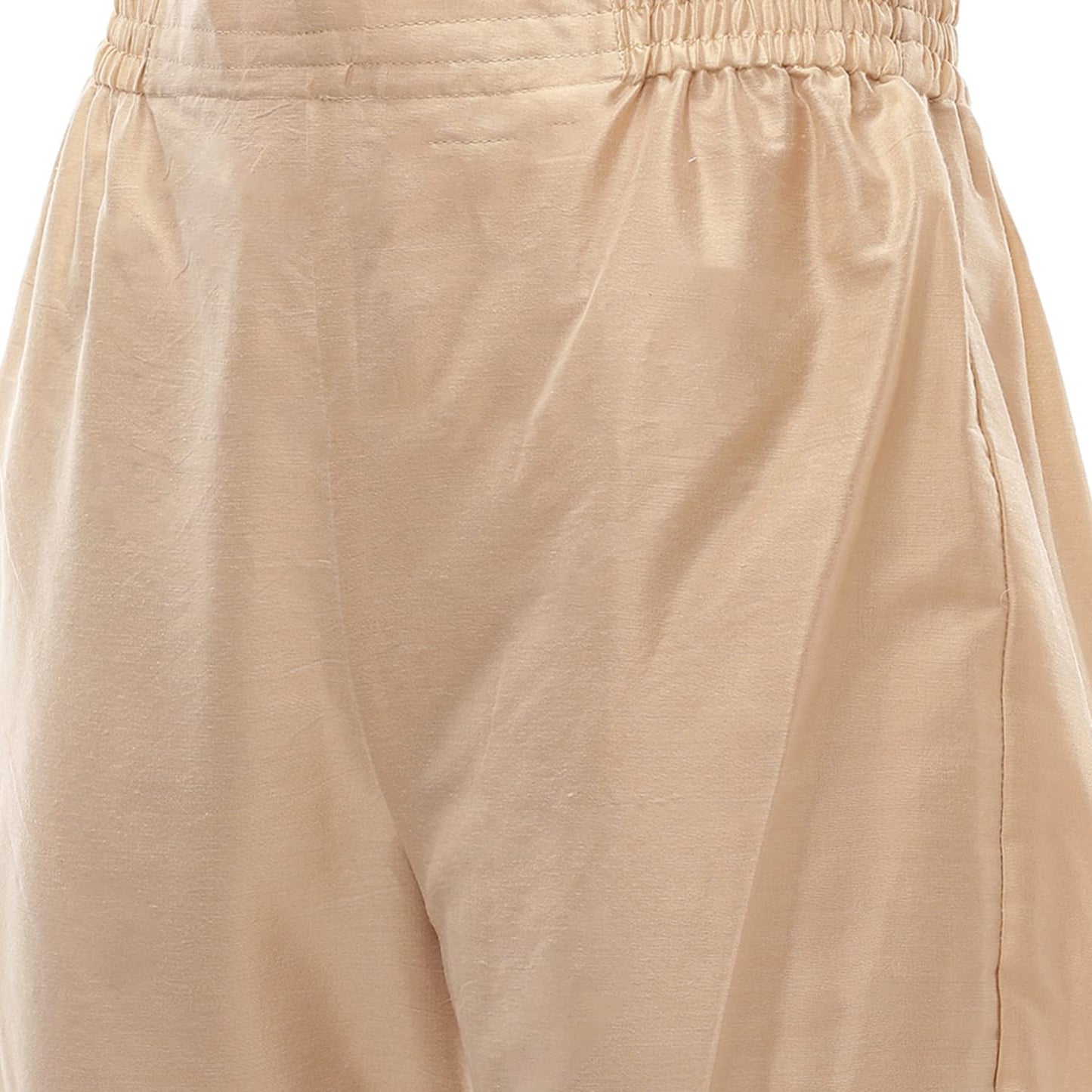 BIBA Women's Pink Chanderi Hand Embroidered Unstitched Suit Set