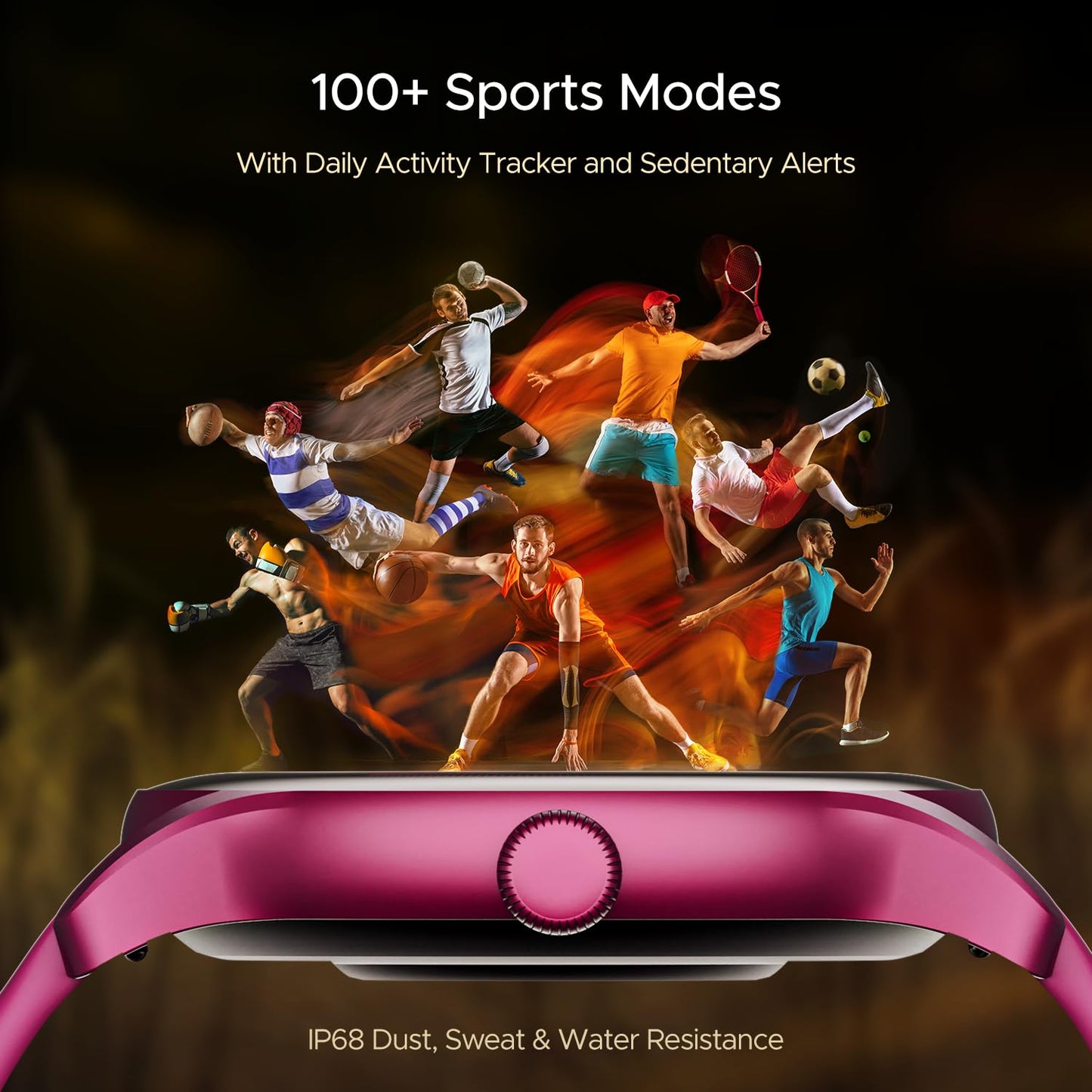 boAt Lunar Connect Ace Smart Watch w/ 1.43" (3.6 cm) AMOLED Display, Bluetooth Calling, 100+ Sports Mode, Music and Camera Control, Up to 7 Days Battery Life, IP68, HR&SpO2 Monitoring(Burgundy)