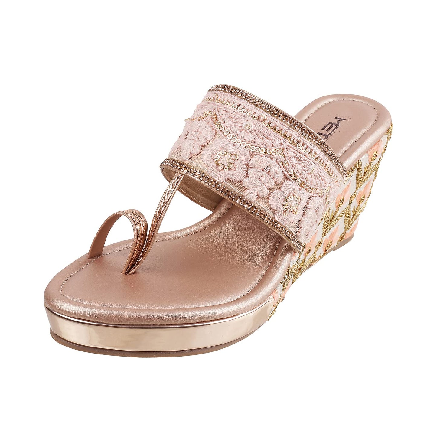 Metro Womens Synthetic Rose Gold Slip Ons (Size (7 UK (40 EU))