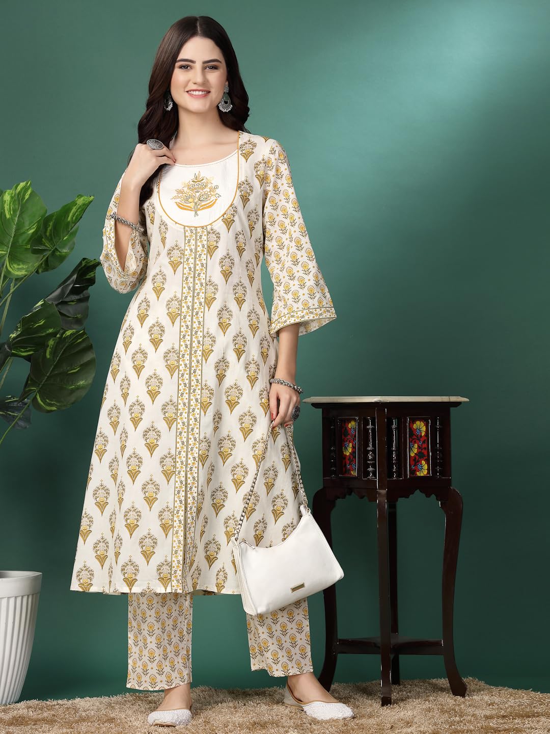 Nayam By Lakshita Floral Printed A-line Kurta and Palazzo Set for Women