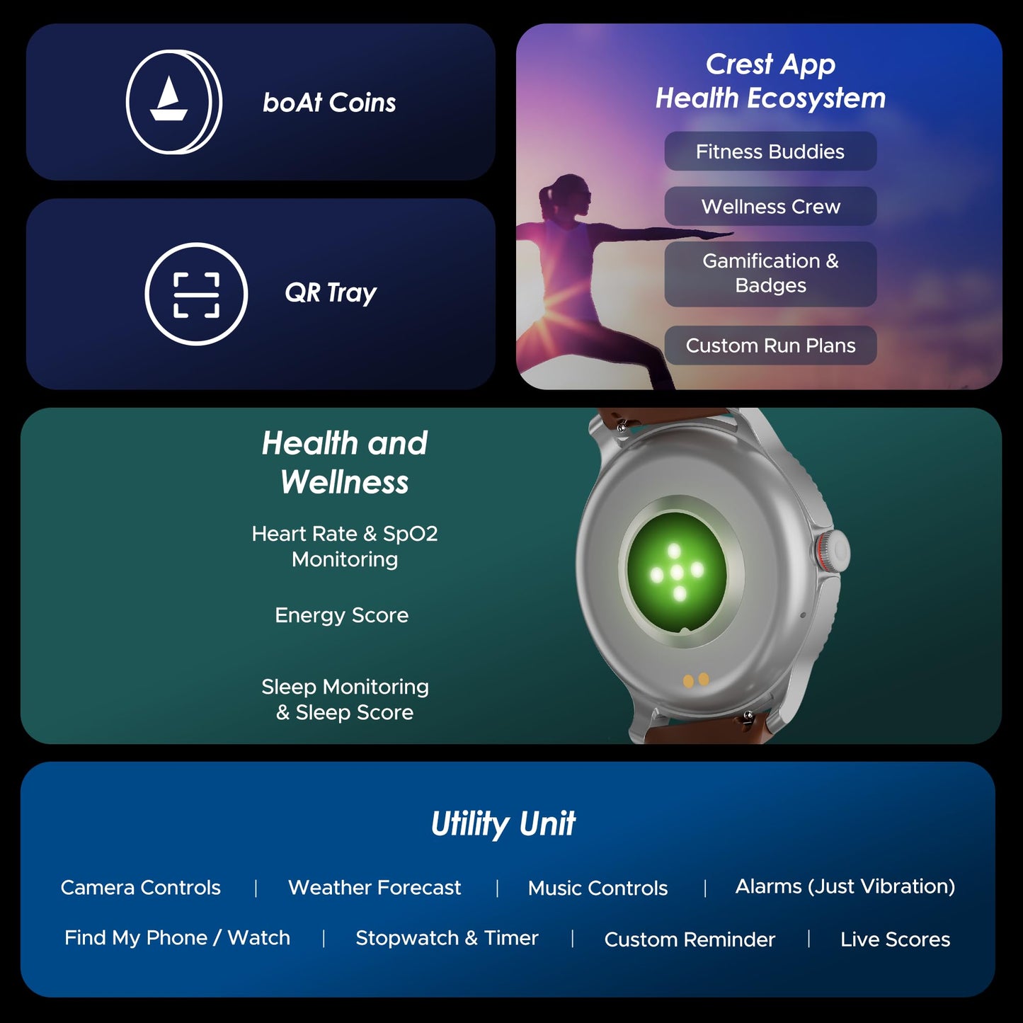 boAt Lunar Discovery w/ 1.39" (3.5 cm) HD Display, Turn-by-Turn Navigation, DIY Watch Face Studio, Bluetooth Calling, Emergency SOS, QR Tray, Smart Watch for Men & Women(Brown)