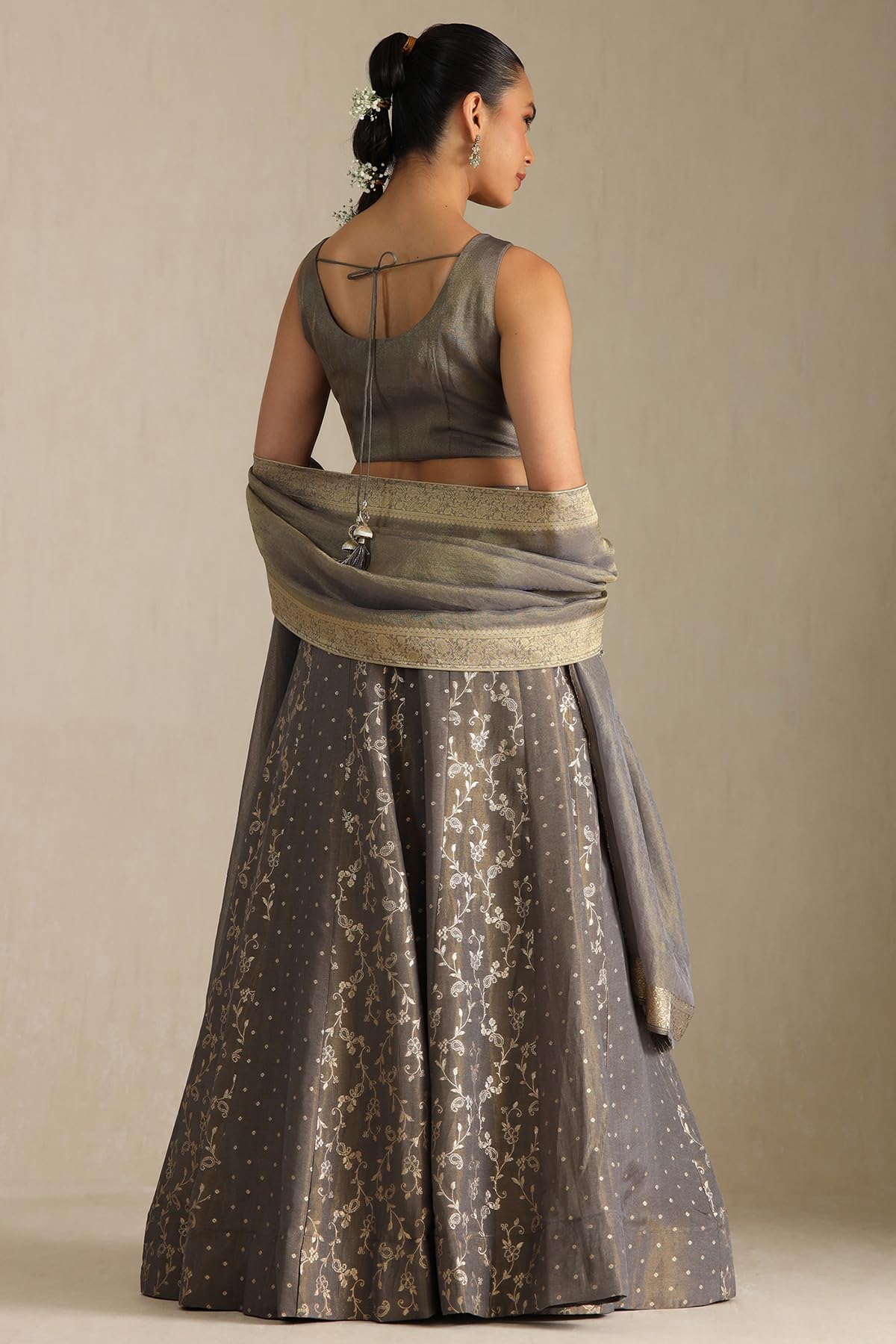 Soch Women's Viscose Lehenga Choli (OWS5CD21804_Grey_M)