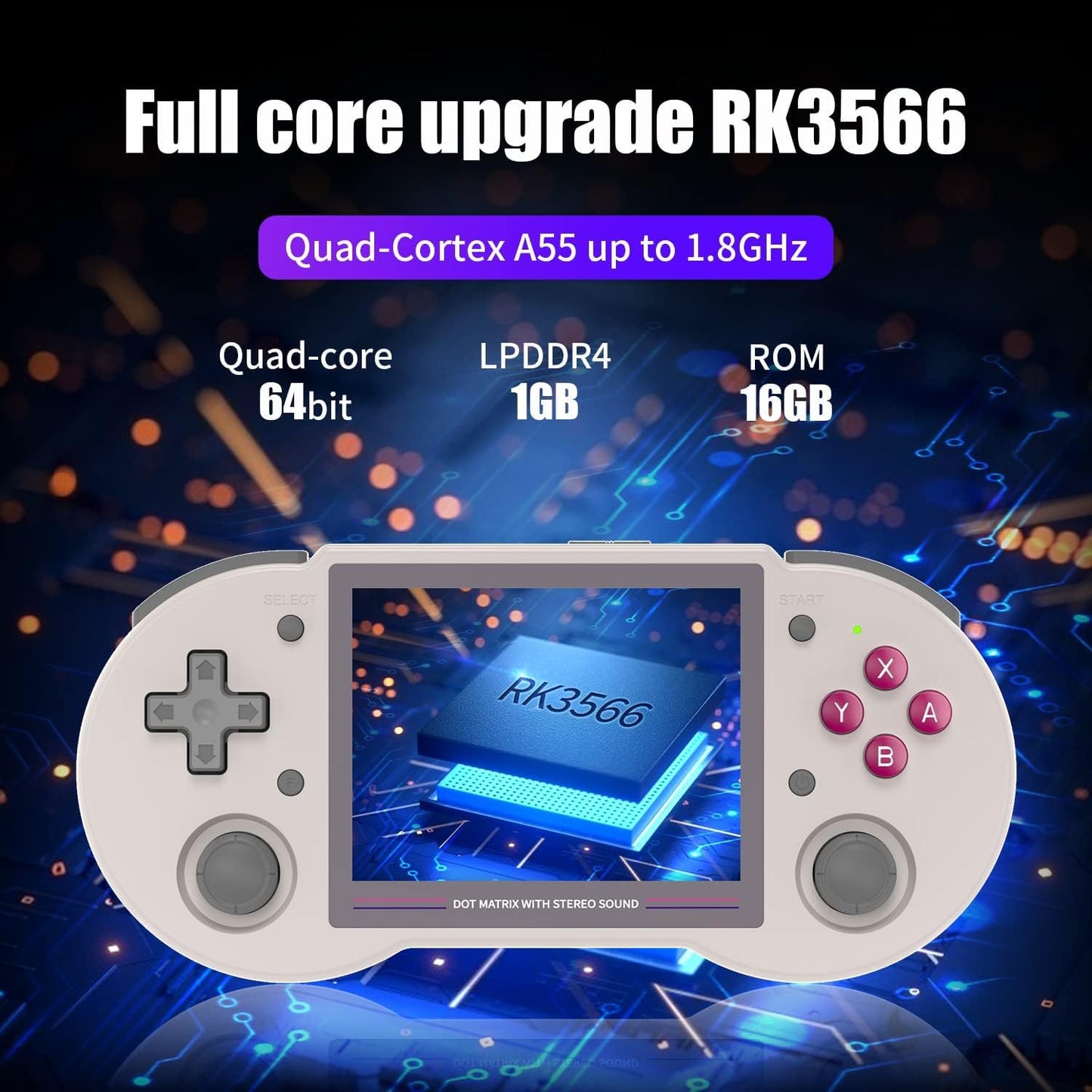 New World RG353PS Retro Handheld Game Console , Single Linux System 3.5 Inch IPS Screen 128G TF Card Preinstalled 4500 Games + P S P Games