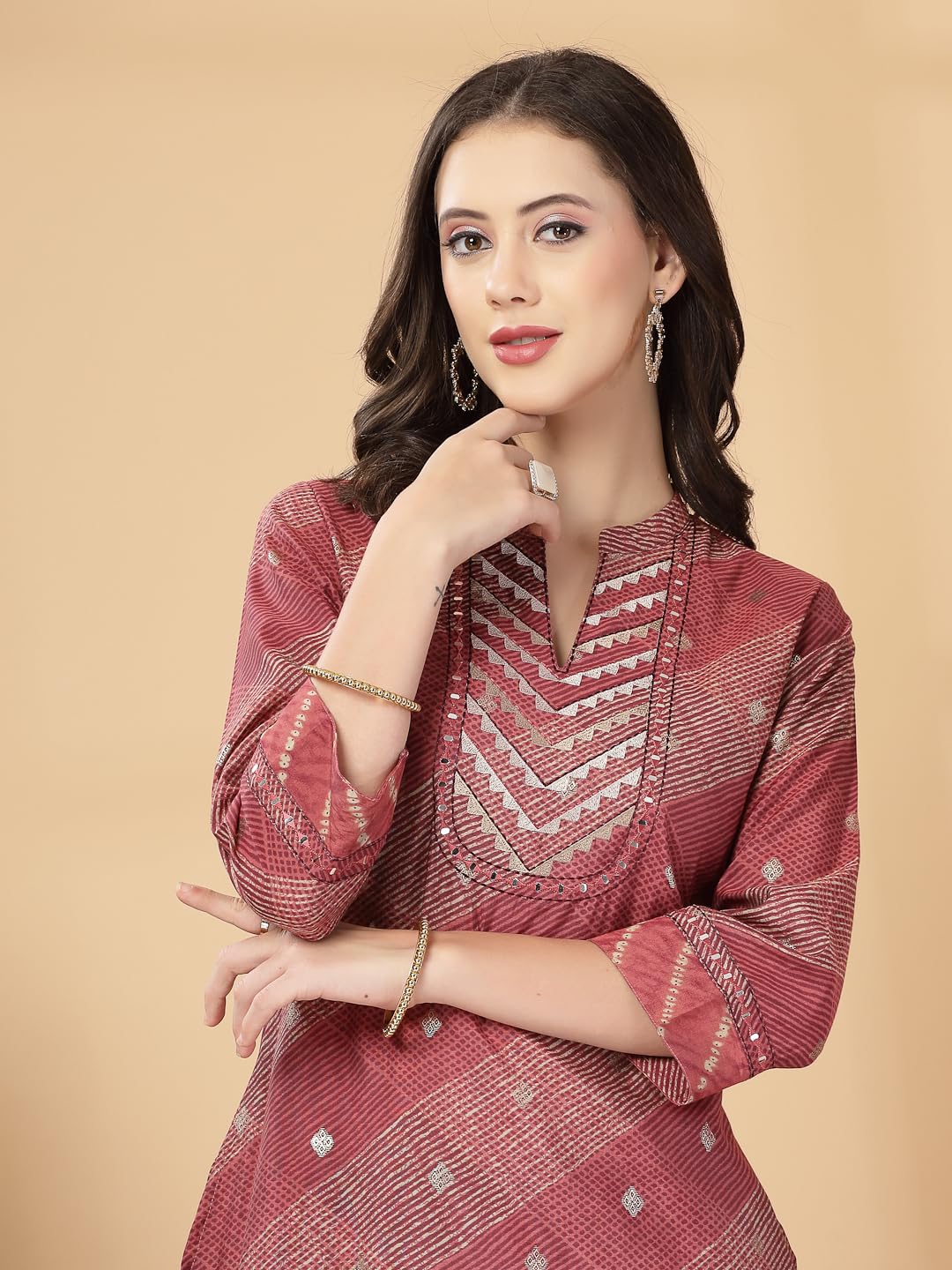 Nayam By Lakshita Abstract Printed Modal Chanderi Kurta and Palazzo Set for Women