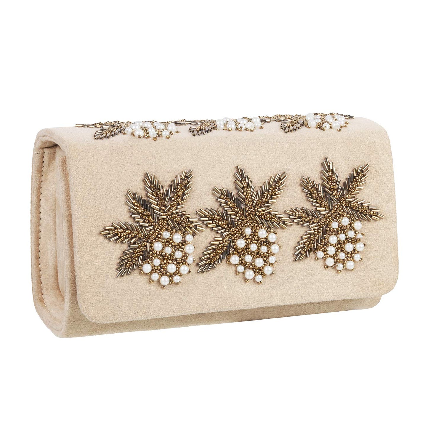 Mochi Womens Synthetic Beige Box Clutch (One Size)