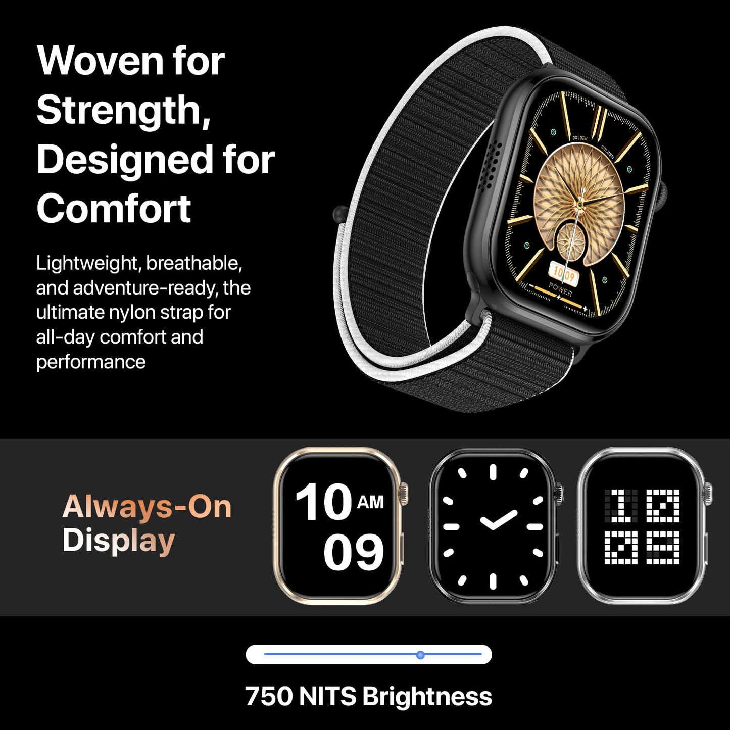 Fire-Boltt Brillia Pro Smart Watch with 51.3mm (2.02 inch) AMOLED Display, Bluetooth Calling, SpO2, Heart Rate Monitoring, 120+ Sports Modes, IP67 Waterproof, Long Battery Life (Active Black)