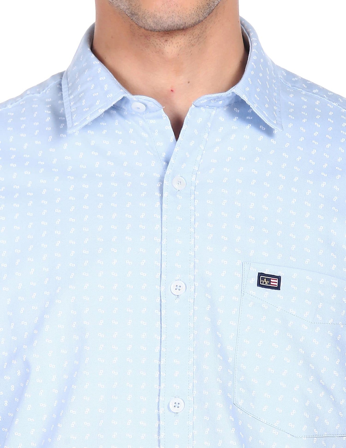 Arrow Men's Slim Shirt (ASACSH4014_Light Blue 38)