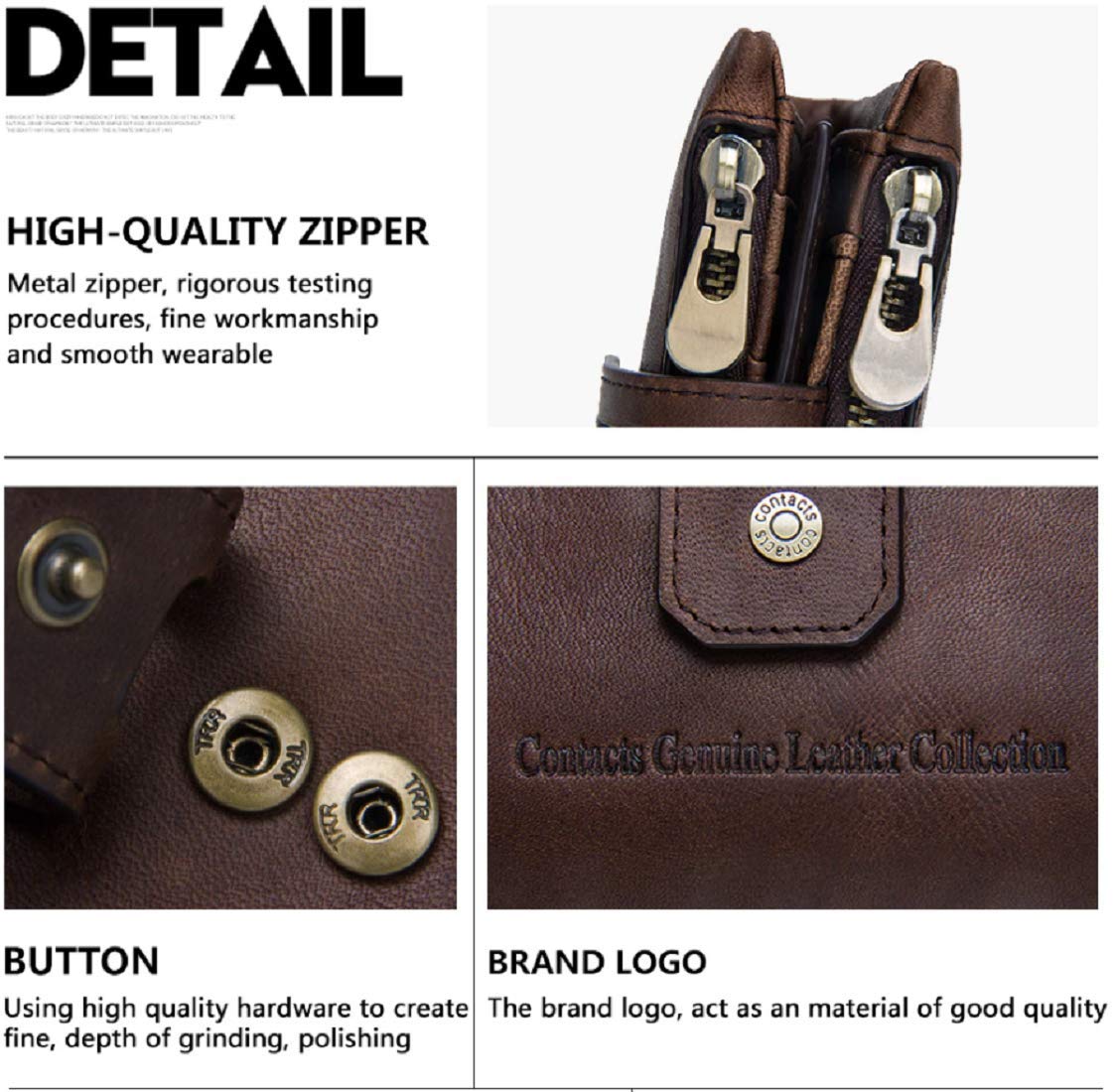 Contacts Genuine Leather Wallet for Men | Men's RFID Blocking Wallet (Beige)…