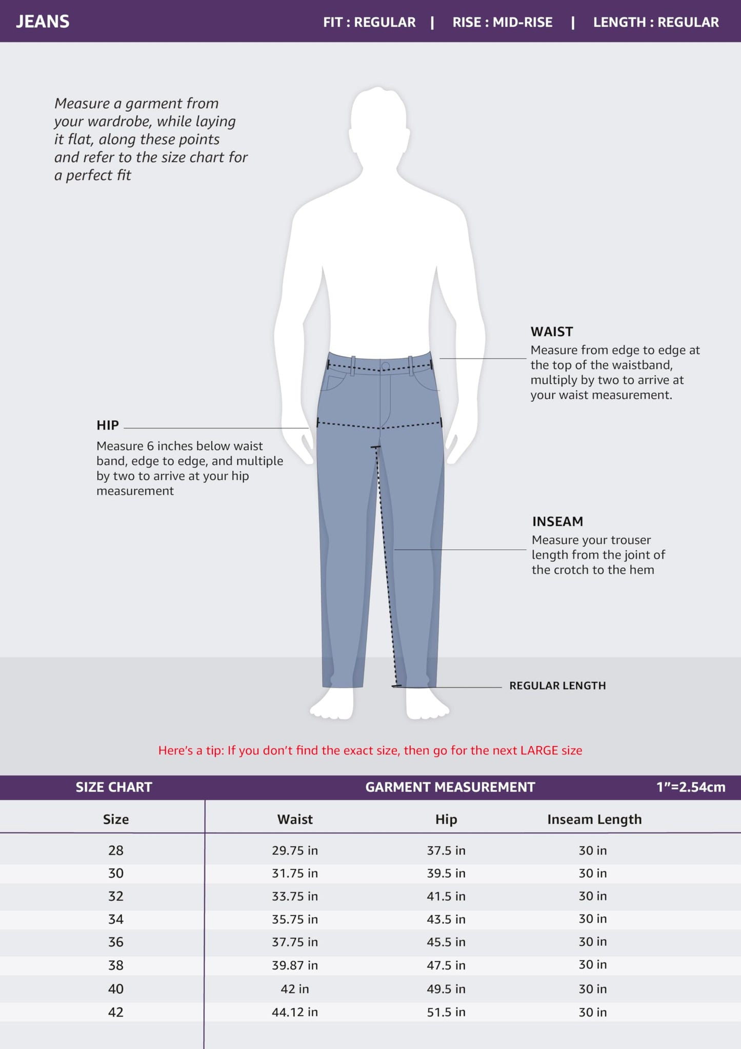 Symbol Premium Men's Cotton Stretch Jeans (Regular Fit Mid Rise) (Dark Blue_32)
