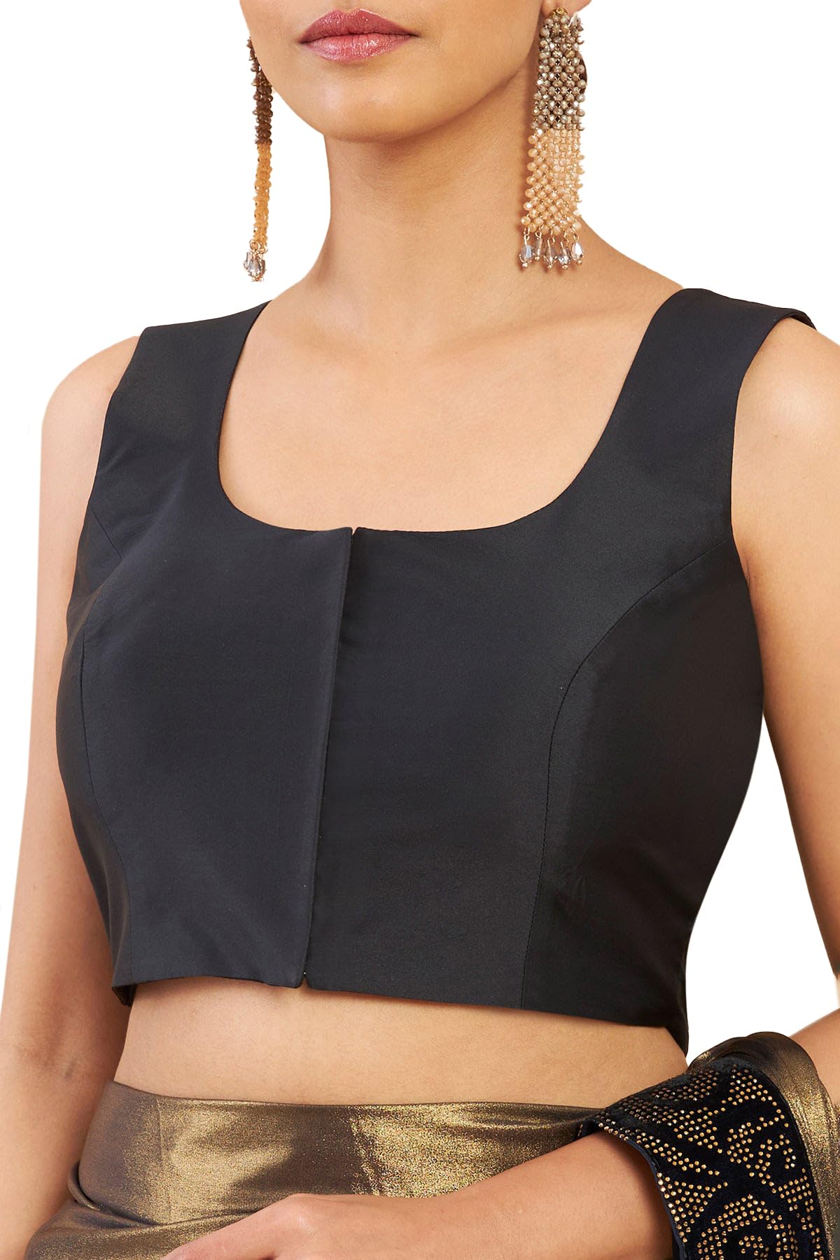 Soch Women's Solid Regular Fit Blouse (BLSLTBU00207_Black 32)