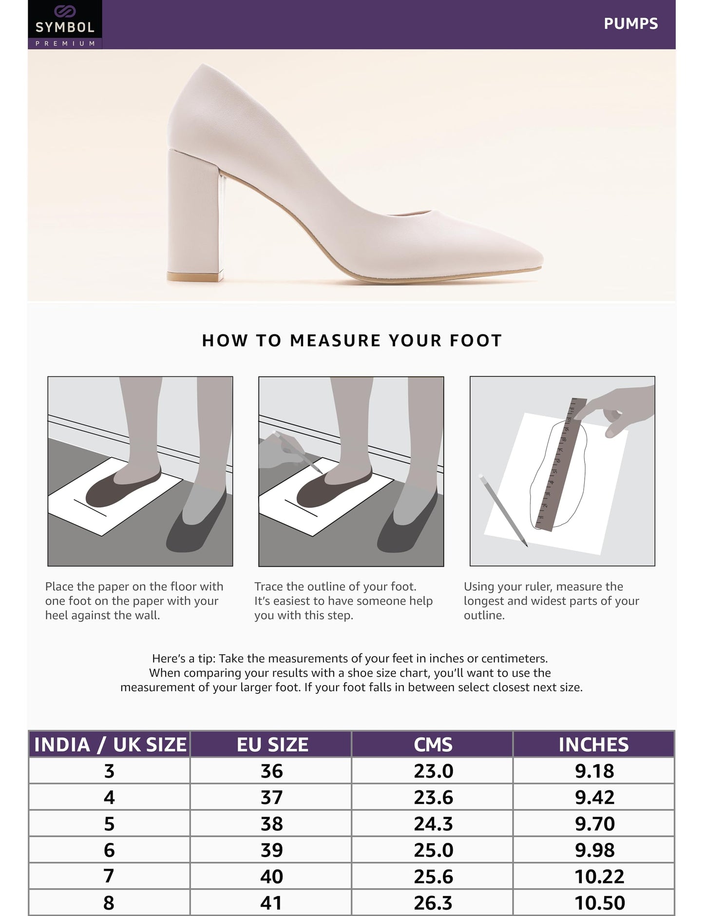 Symbol Premium Women's Block Heel Fawn Pumps_7 UK (AZ-SPW-FTW-PU03)