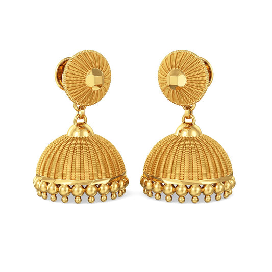 Joyalukkas 22k Yellow Gold Jhumki Earrings for Women
