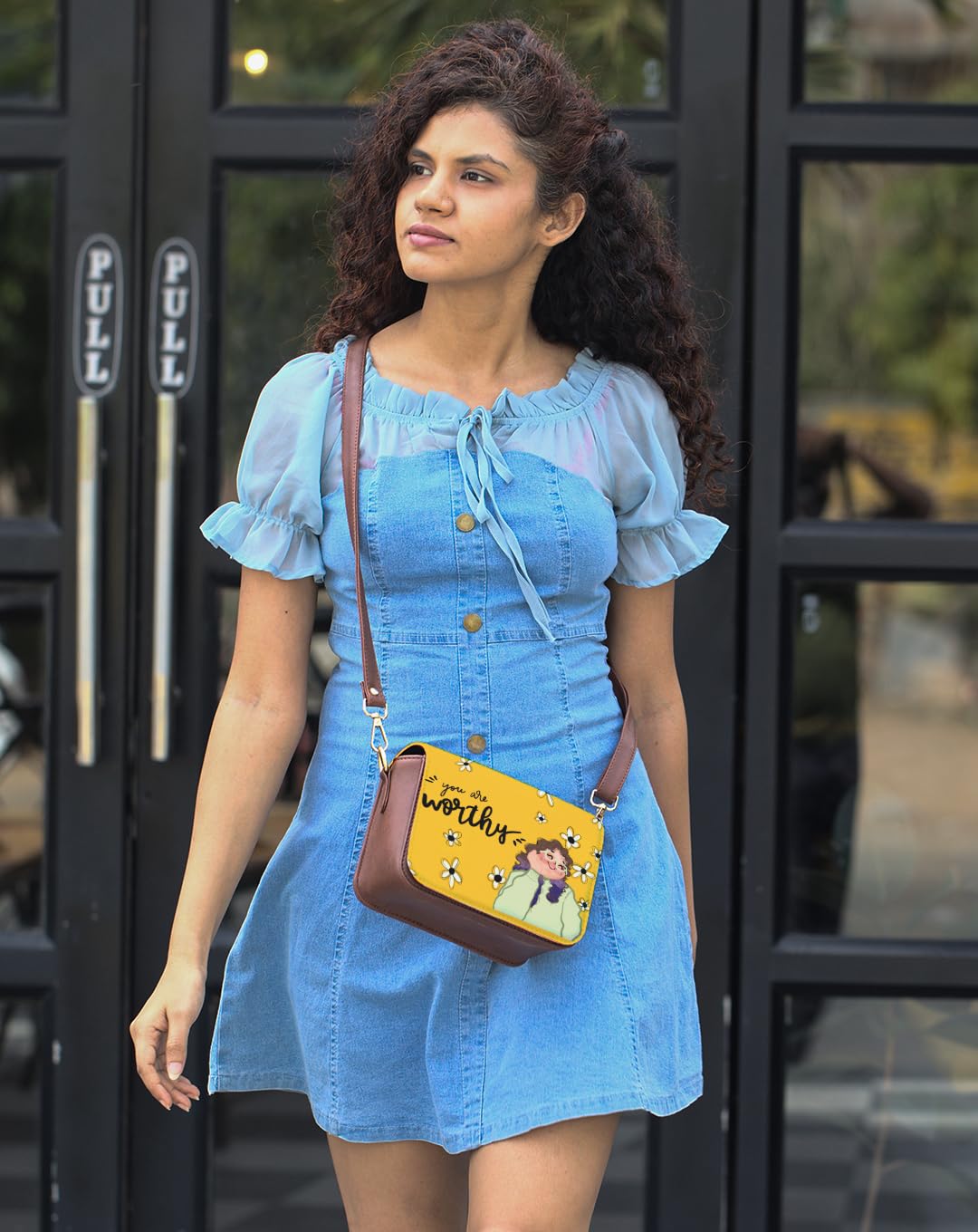 Kalankit Sling Bag for Woman | Stylish Vegan Leather Crossbody Bags for Women | Lightweight Side Bag & Shoulder Bag for Woman, Everyday Sling Bags & Birthday Gifts for Women | You Are Worthy