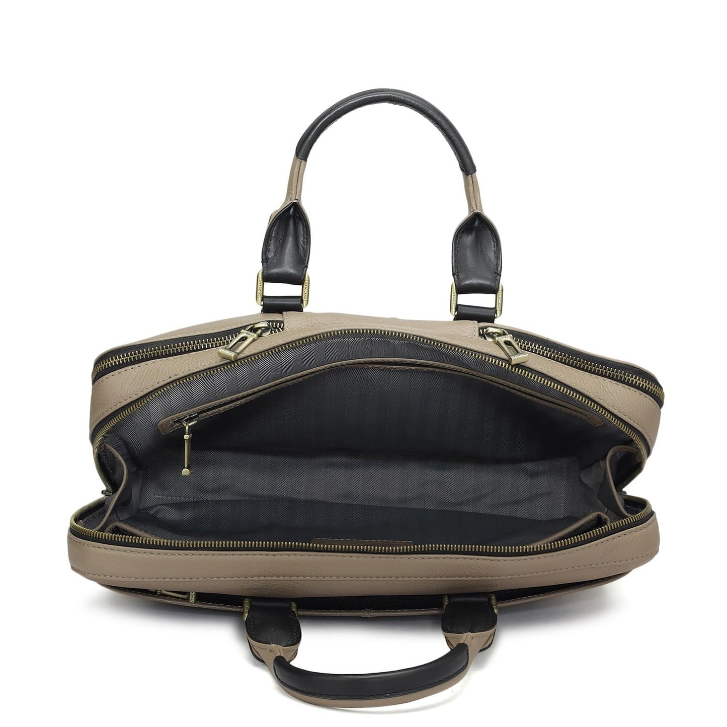 Da Milano Leather Laptop Bag for Men & for Women - Fits Upto 14" Laptop - Greyish Taupe