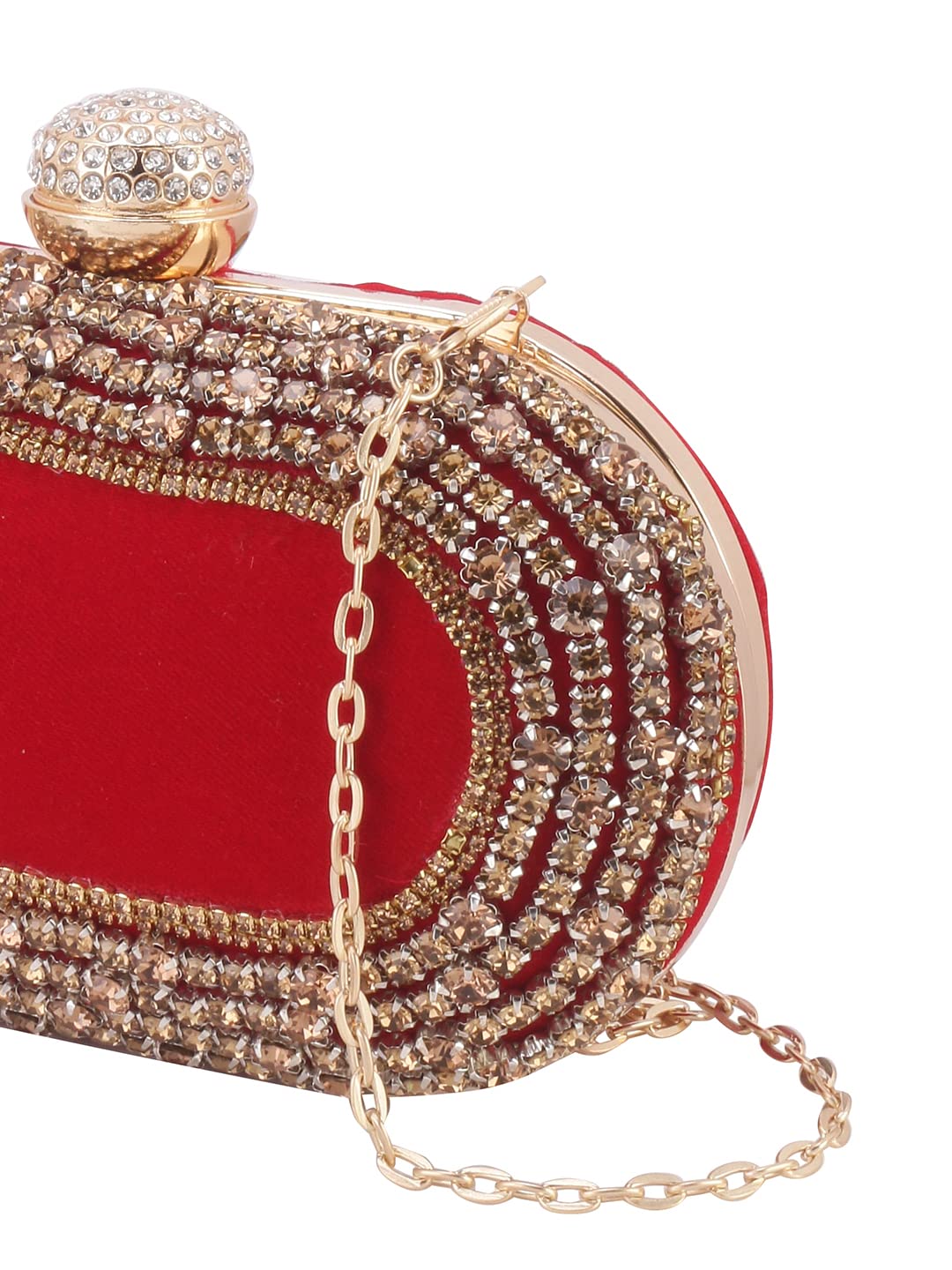 SWISNI Women's Handicraft Beautiful Box Clutch Bag ||Evening Party Clutch Bag Wallet Clutch||Clutch Purses for Women Wedding Handmade Evening Handbags Party Bridal Clutch(Red Color)