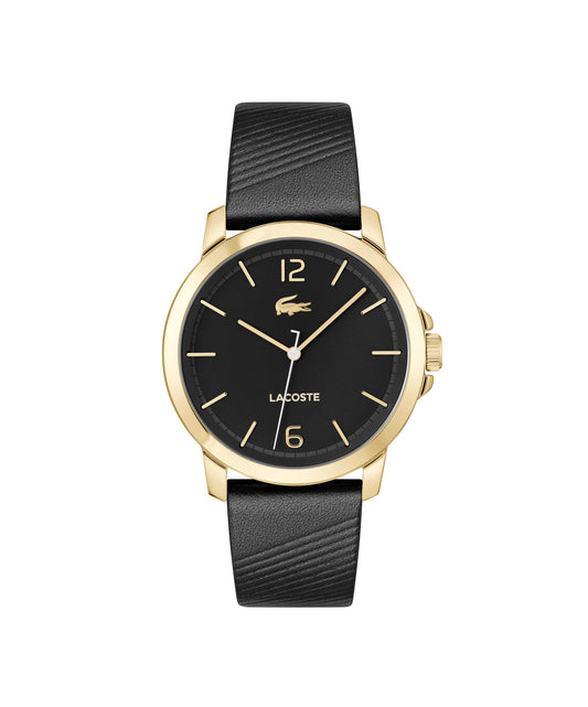 Lacoste Ottawa Qtz Basic Black Round Dial Men's Watch|Leather Material|Multi Color Band - 2011276