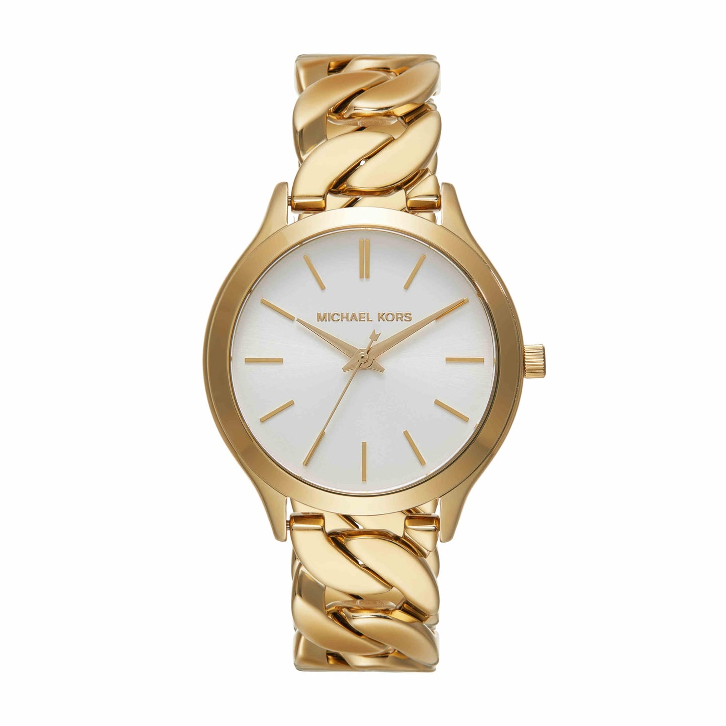 Michael Kors Stainless Steel Analog White Dial Women Watch-Mk7472, Gold Band