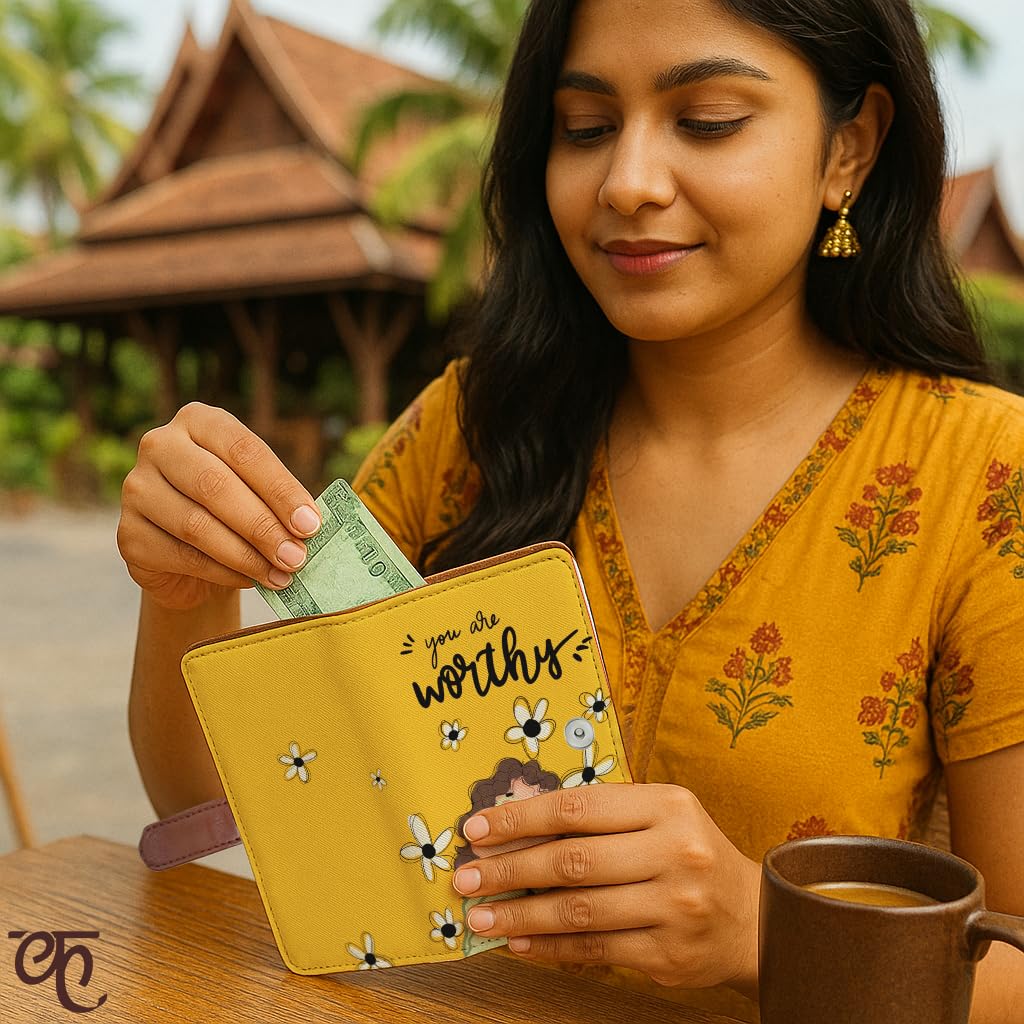 Kalankit Passport Wallet for Women | Vegan Leather Bi-Fold Long Wallet & Travel Purse | Valentine Gift for Her, Valentine Gifts for Women | Worthy