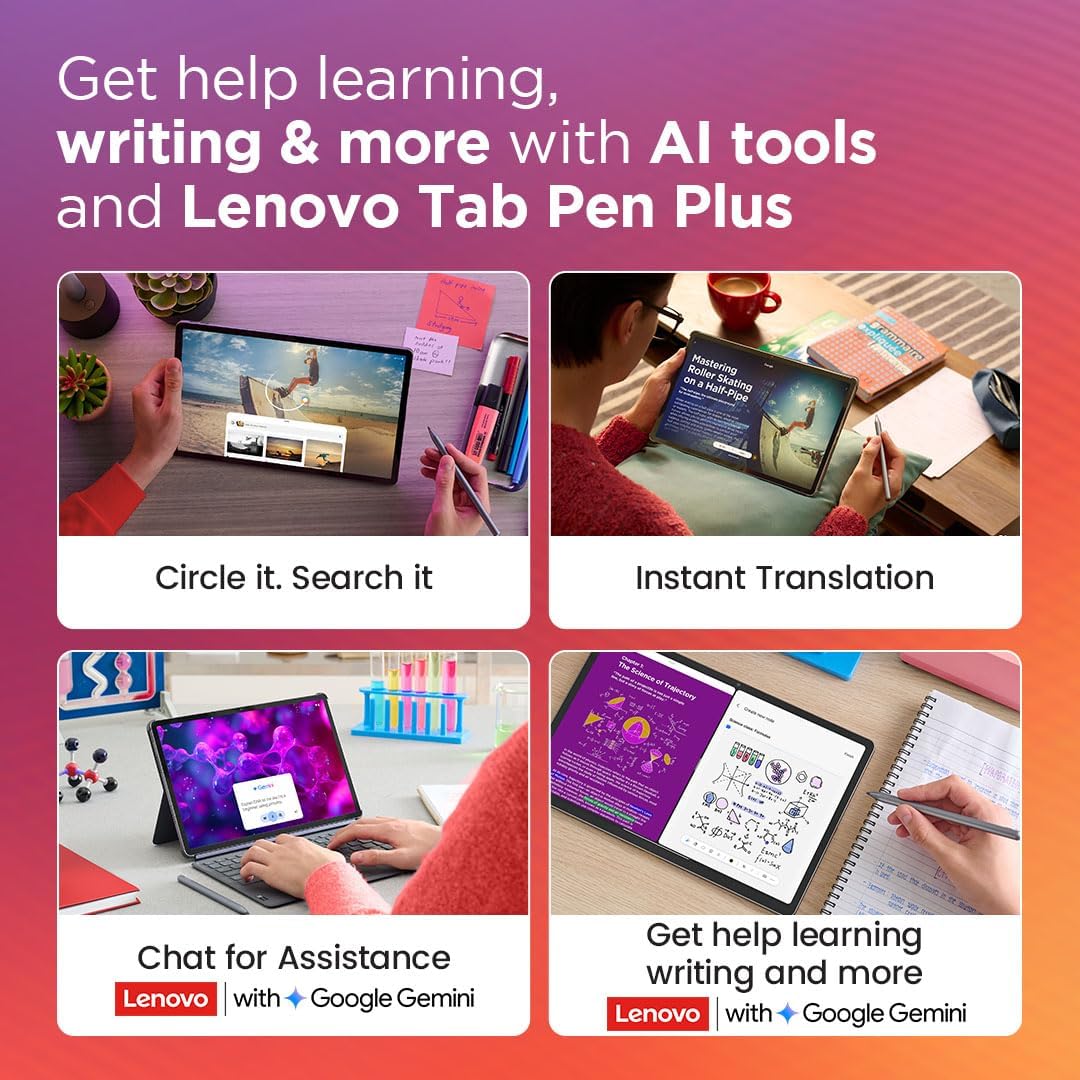 Lenovo Idea Tab Pro (Smartchoice) with Paper-Like Anti Glare 12.7" 3K 144 Hz Display & Pen Plus (Matte Edition)| 8GB RAM, 256GB ROM|10200 mAh with 45 W Charger|MediaTek Dimensity 8300|4 JBL Speakers