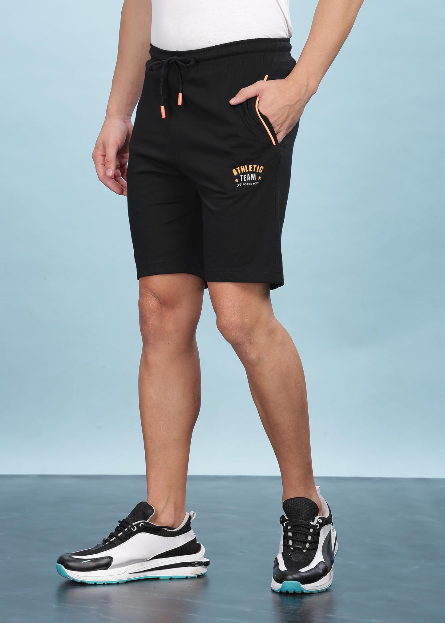 Force NXT Super Combed Cotton Mens Solid Shorts Black