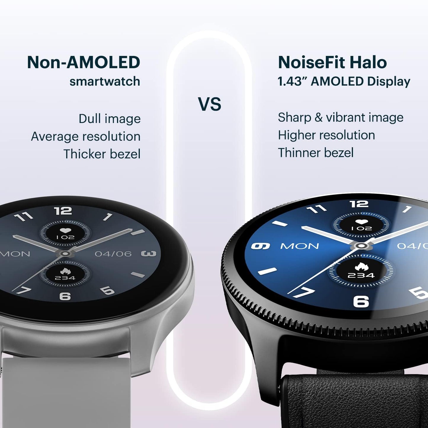 NoiseFit Halo 1.43" AMOLED Display, Bluetooth Calling Round Dial Smart Watch, Premium Metallic Build, Always on Display, Smart Gesture Control, 100 Sports Modes (Jade Alloy)