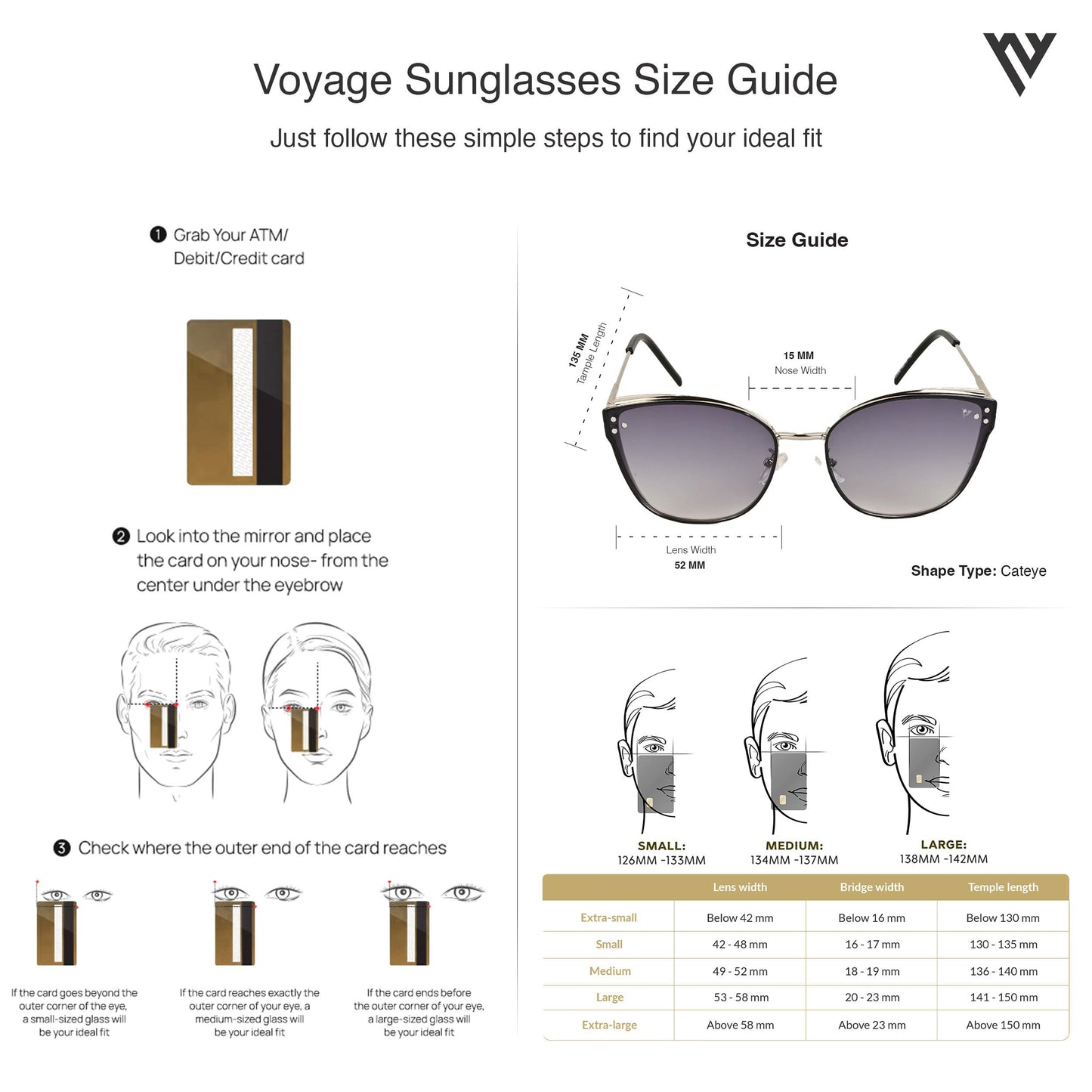 Voyage Uv Protected Cateye Sunglasses For Women (Brown Lens|Pink Frame|5852Mg2858)