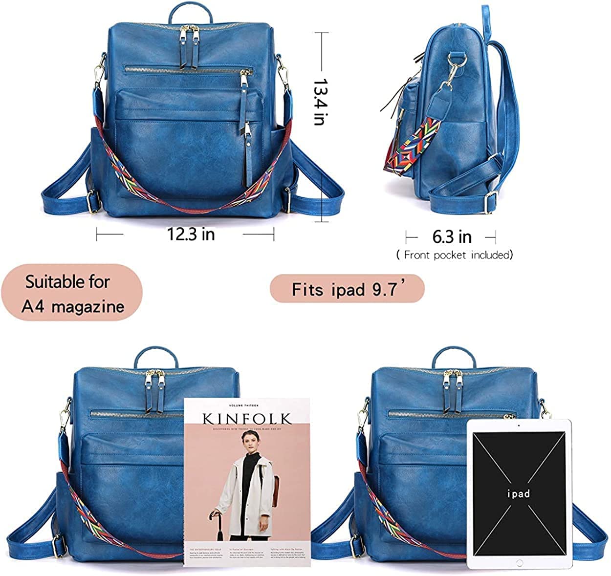 ProArch Stylish Suede Leather Anti Theft Women's Fashion Backpack | Sling | Shoulder | Handbag | Ladies Purse | College Bag for Girls