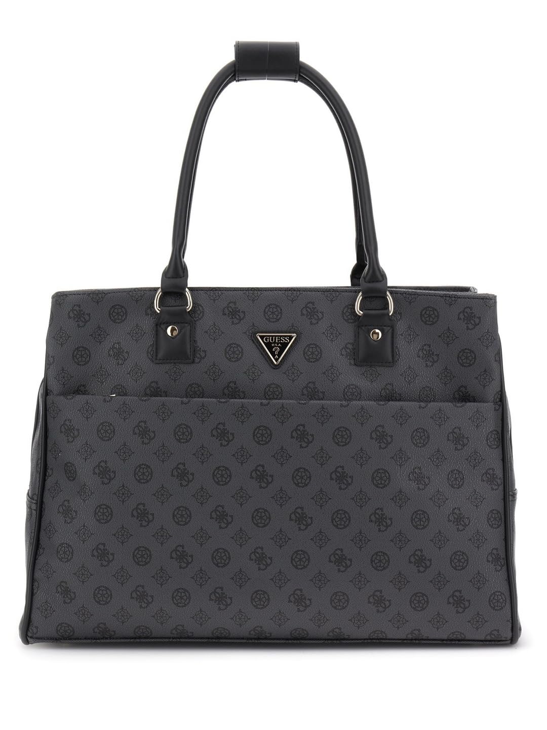 GUESS Charcoal Printed Wilder Shopper Tote Bag