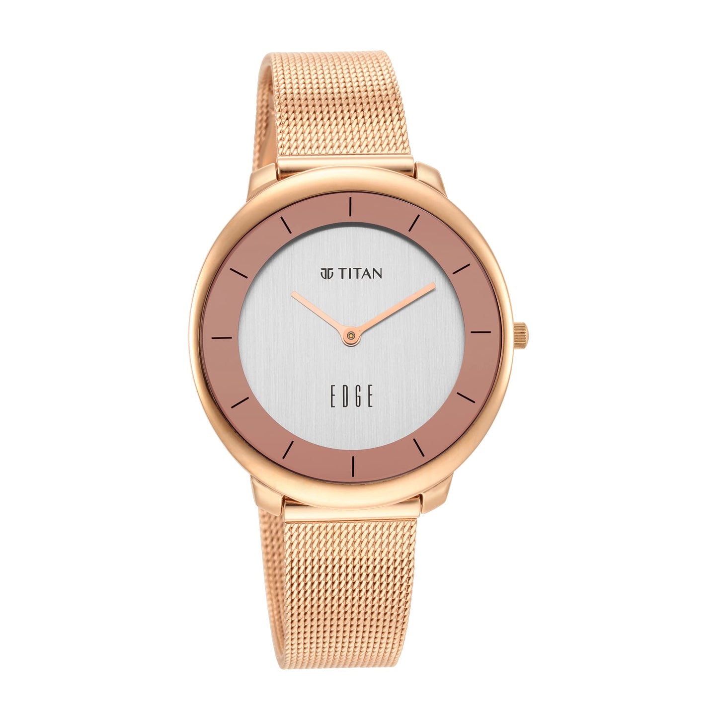 Titan Ladies Edge Dec’21 Analog Rose Gold Dial Women's Watch-2677WM01