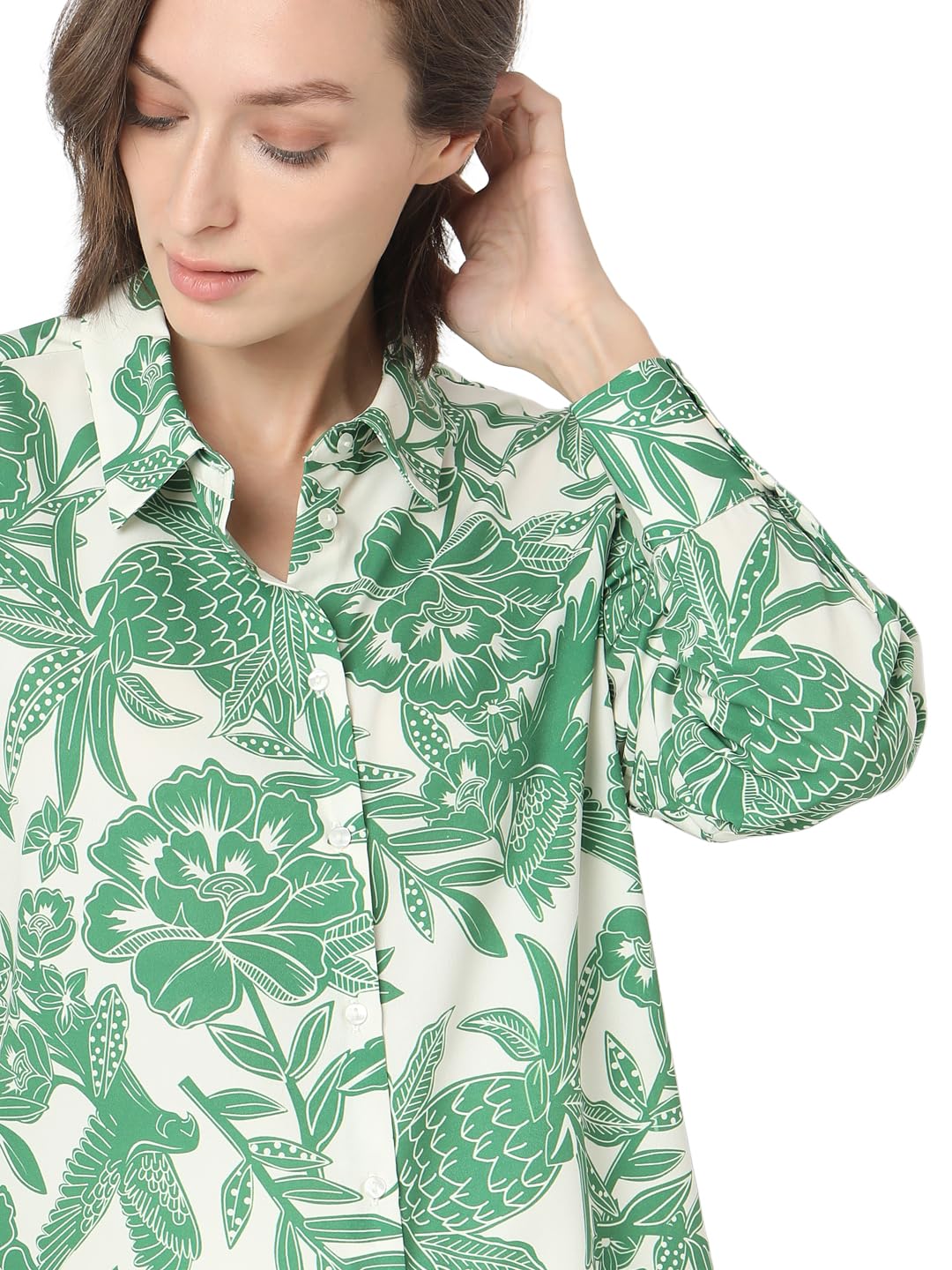 VERO MODA Women's Regular Fit Green Shirt