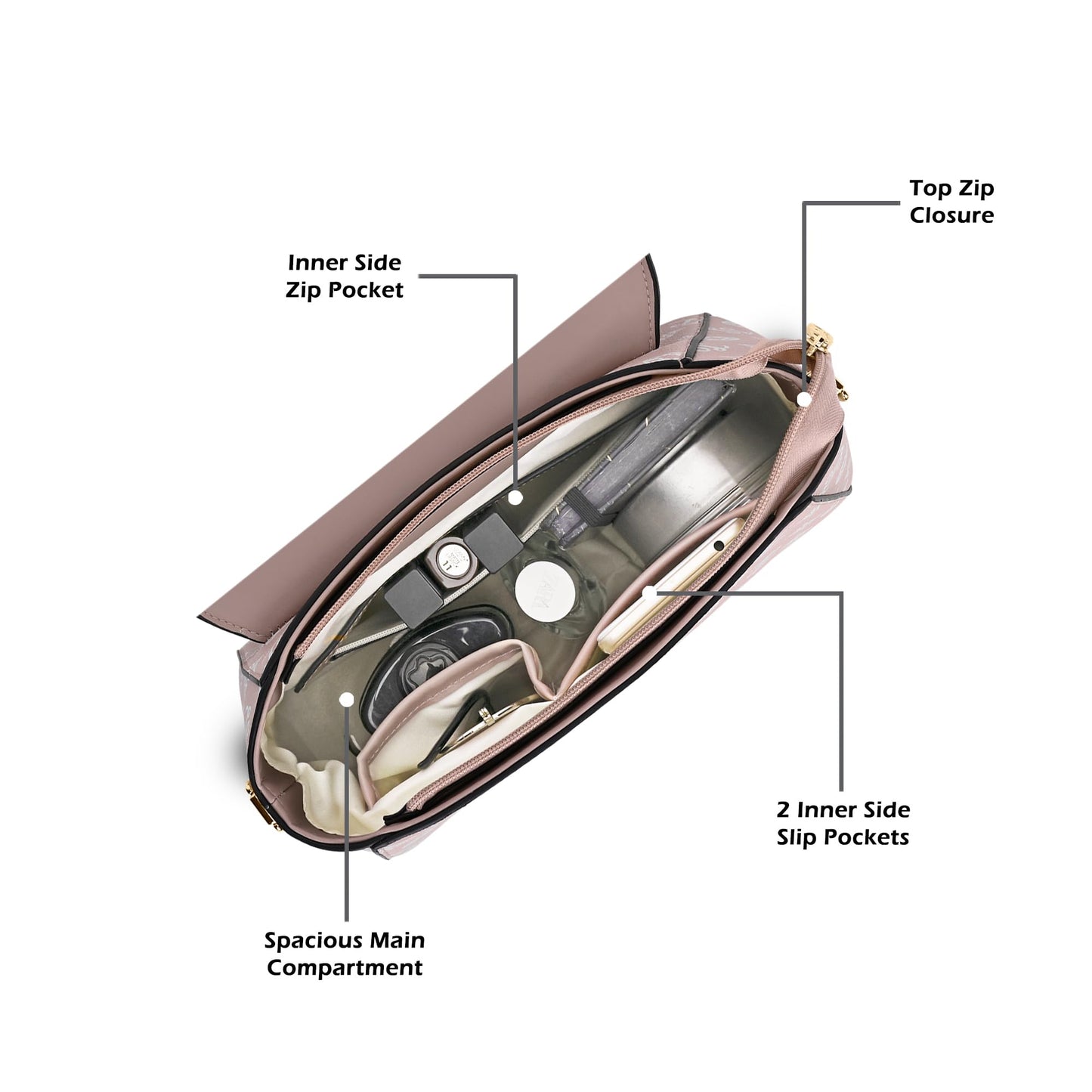 Lavie Signature Women's Mono Jackson Flap Satchel Handbag for Women | Satchel Bag for Work | Ladies purse | Stylish Shoulder Bag | Gift For Women