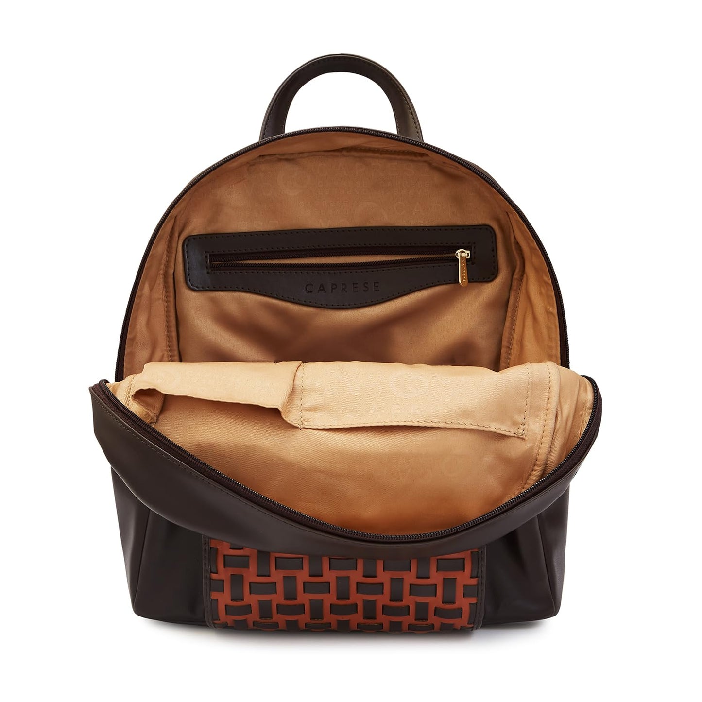 Caprese Zeta Backpack Large Chocolate Quilted Women's Bag